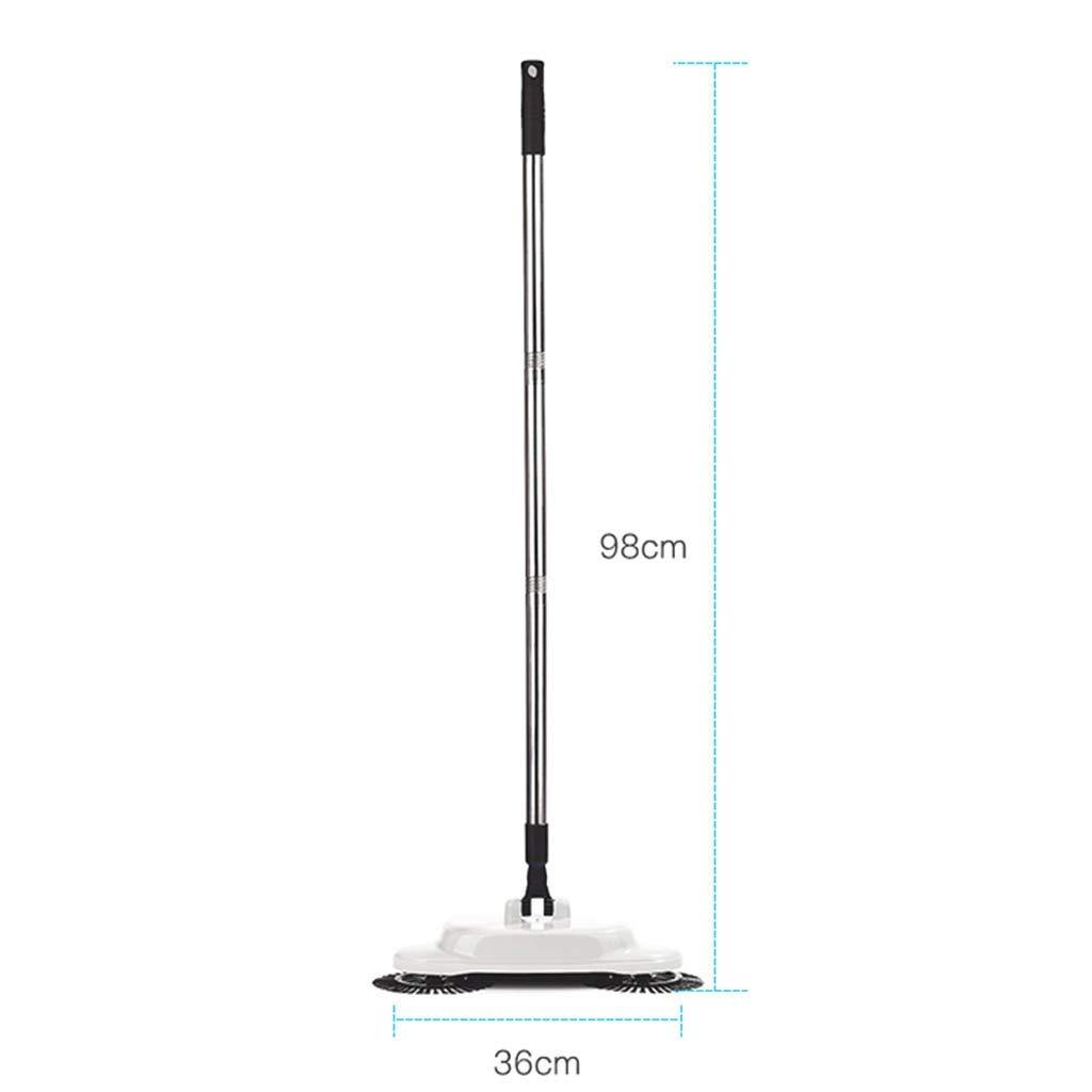brooms NLIAN- Hand Push Automatic Sweeper Broom, 3 in 1 Household Cleaning Including Broom Dustpan Trash Bin Separate Trash Storage Tank Without Electricity (Color : White)