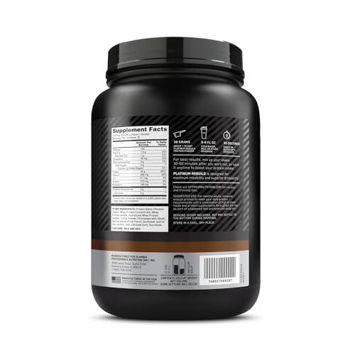 Optimum Nutrition Optimum Nutrition Platinum Rebuild, Premium Platinum Blend Protein Powder with Creatine Monohydrate, Dark Chocolate, 20 Servings