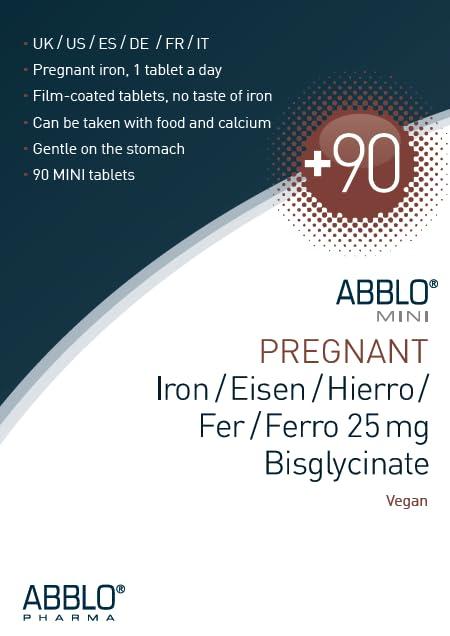 ABBLO PHARMA Prenatal & Pregnant Iron - 1 Tablet a Day - Very Gentle - Very Small - Bisglycinate - Take it with Breakfast