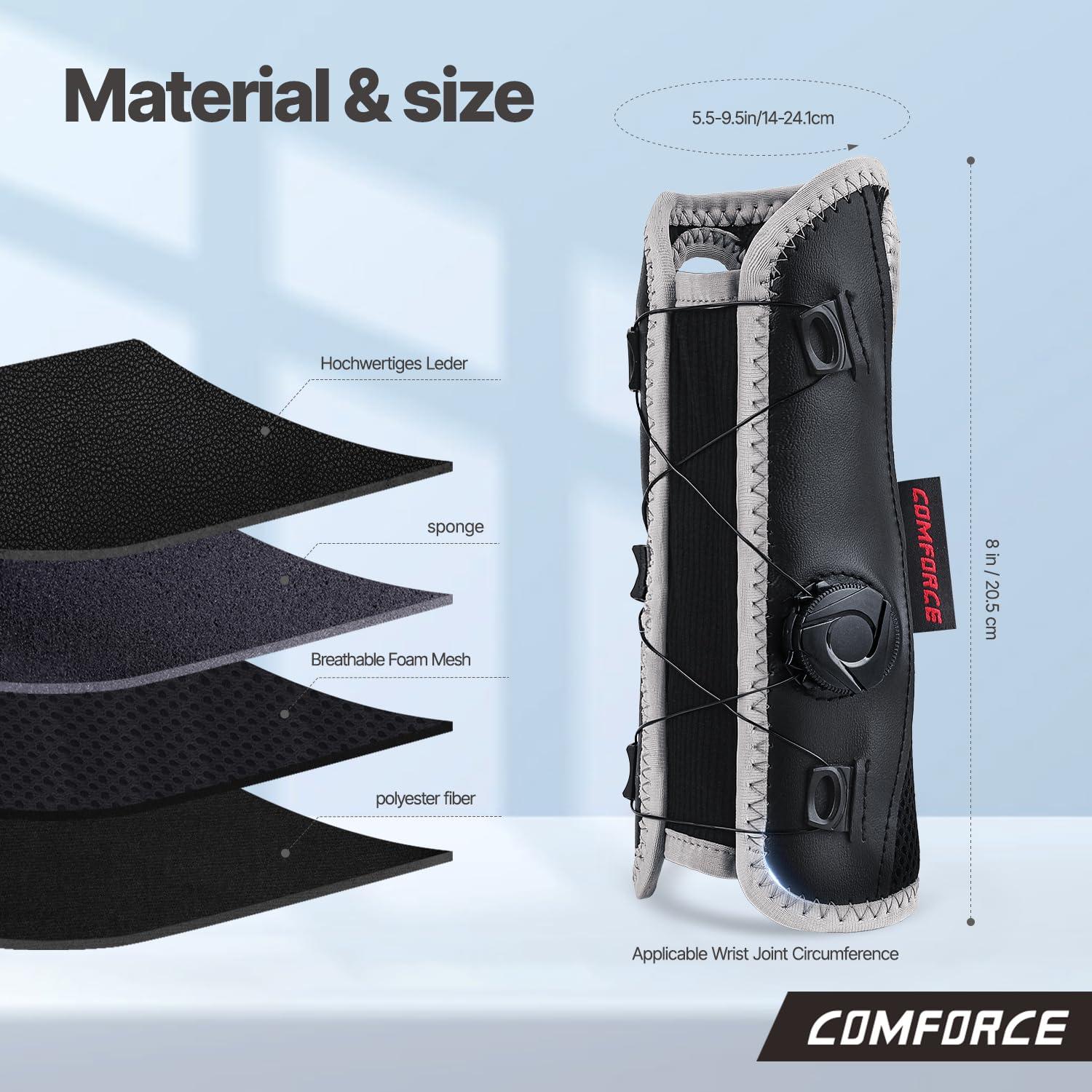 COMFORCE COMFORCE Wrist Brace for Carpal Tunnel, Adjustable Knob Wrist Support Stabilizer Hand Brace Night Support for Arthritis Tendonitis Sprains Wrist Pain, Fits Left & Right Hand Men and Women (5.5-9.5 inches)