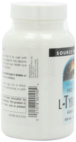 Source Naturals Source Naturals L-Tyrosine 500mg Free Form Amino Acid - 100 Tablets (Pack of 3)