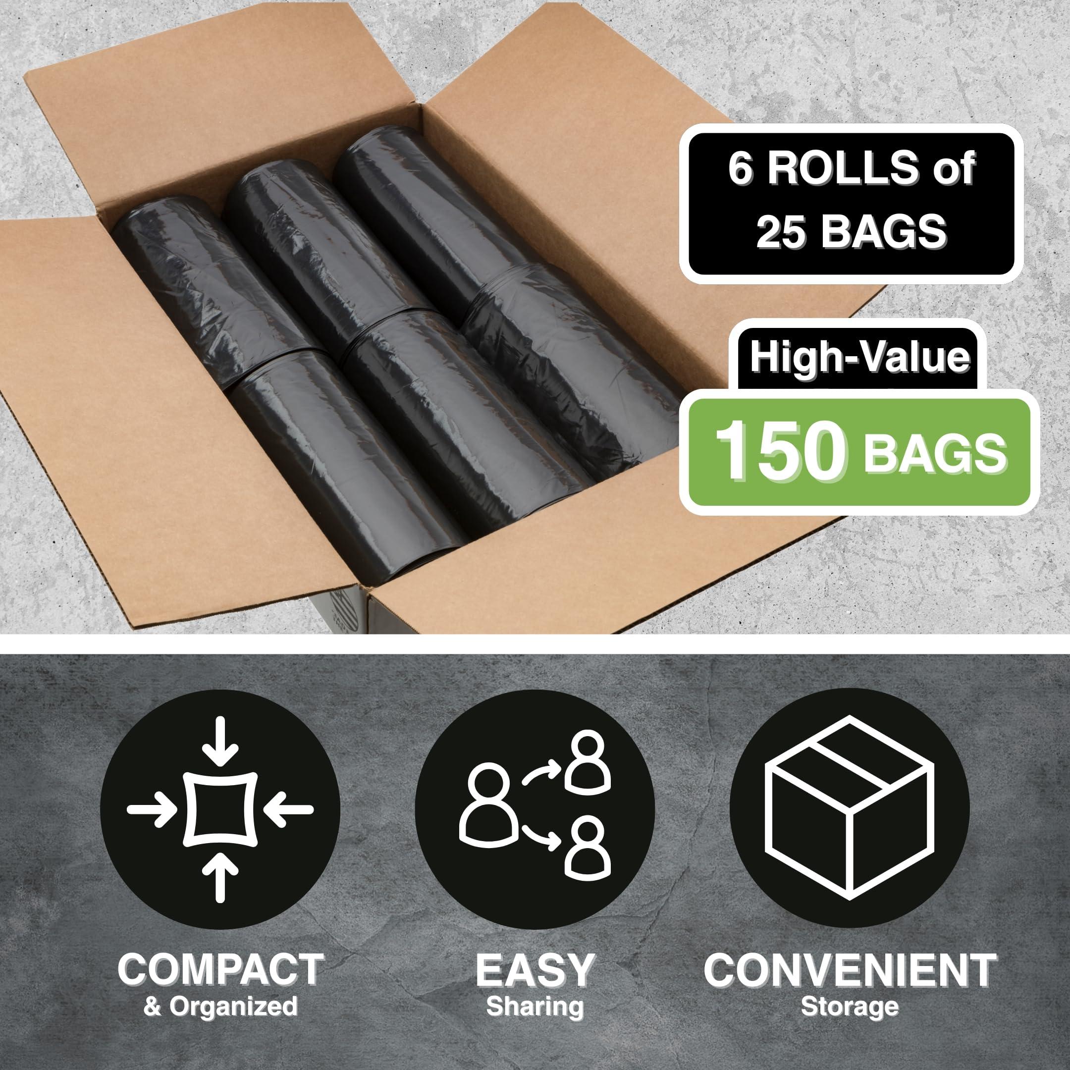 Top Knot Bags Top Knot Bags 33 Gallon Garbage Trash Bag 33X39\" 1.2 Mil Black 150 Count Can Liner Bulk 30 Gallon 31 Gallon 32 Gallon 34 Gallon 35 Gallon Made in USA