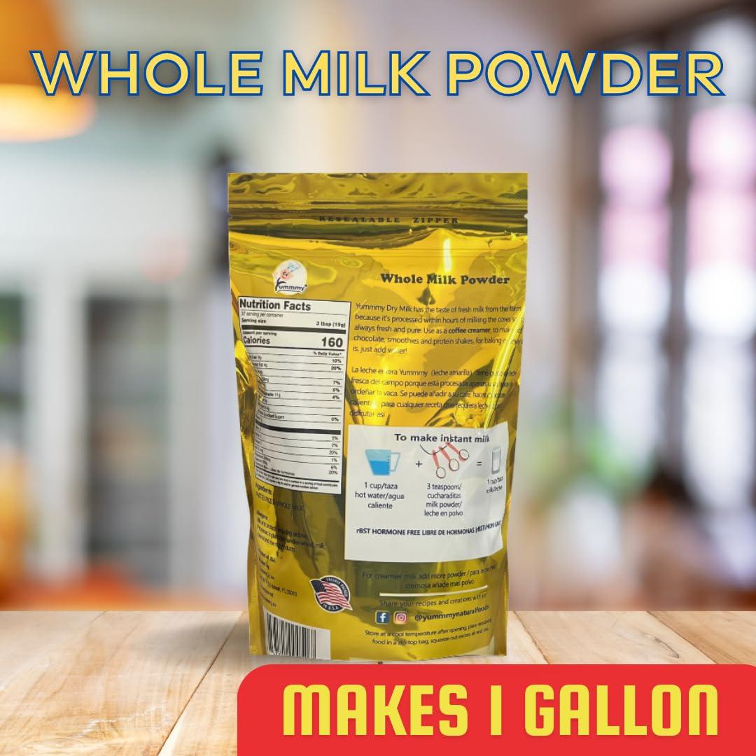 Yummmy Whole Milk Instant Powder 11 0z, Kosher certified, Halal certified, Product of USA