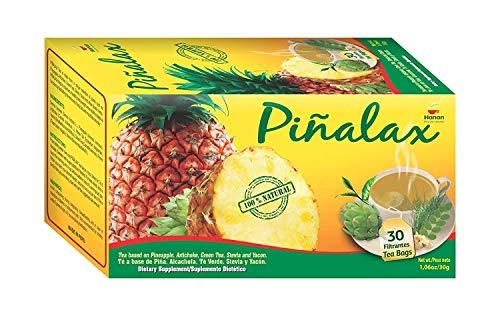 PIALAX PINALAX Pineapple Pia 100% Natural Blend Detox-Tea promotes digestion | Artichoke, Green Tea, Stevia, Yacon, Senna, Horsetail, and Fennel | 30 Tea Bags