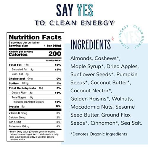 The YES Bar The YES Bar Apple Cinnamon Crisp – Plant Based Protein, Decadent Snack Bar – Vegan, Paleo, Gluten Free, Dairy Free, Low Sugar, Healthy Snack, Breakfast, Low Carb, Keto Friendly (Pack of 6)