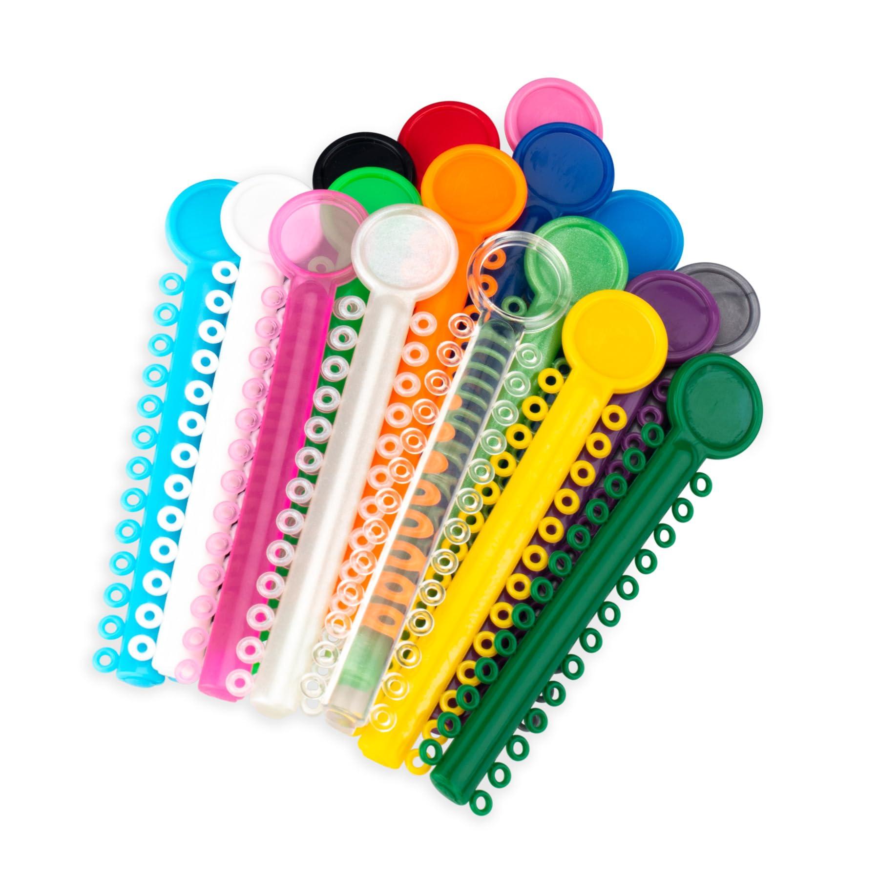 Practicon Practicon Orthodontic Ligature Ties, 1040 Elastic Bands for Braces, Elastomeric O-Rings, Rubber Bands for Brackets, Navy Blue