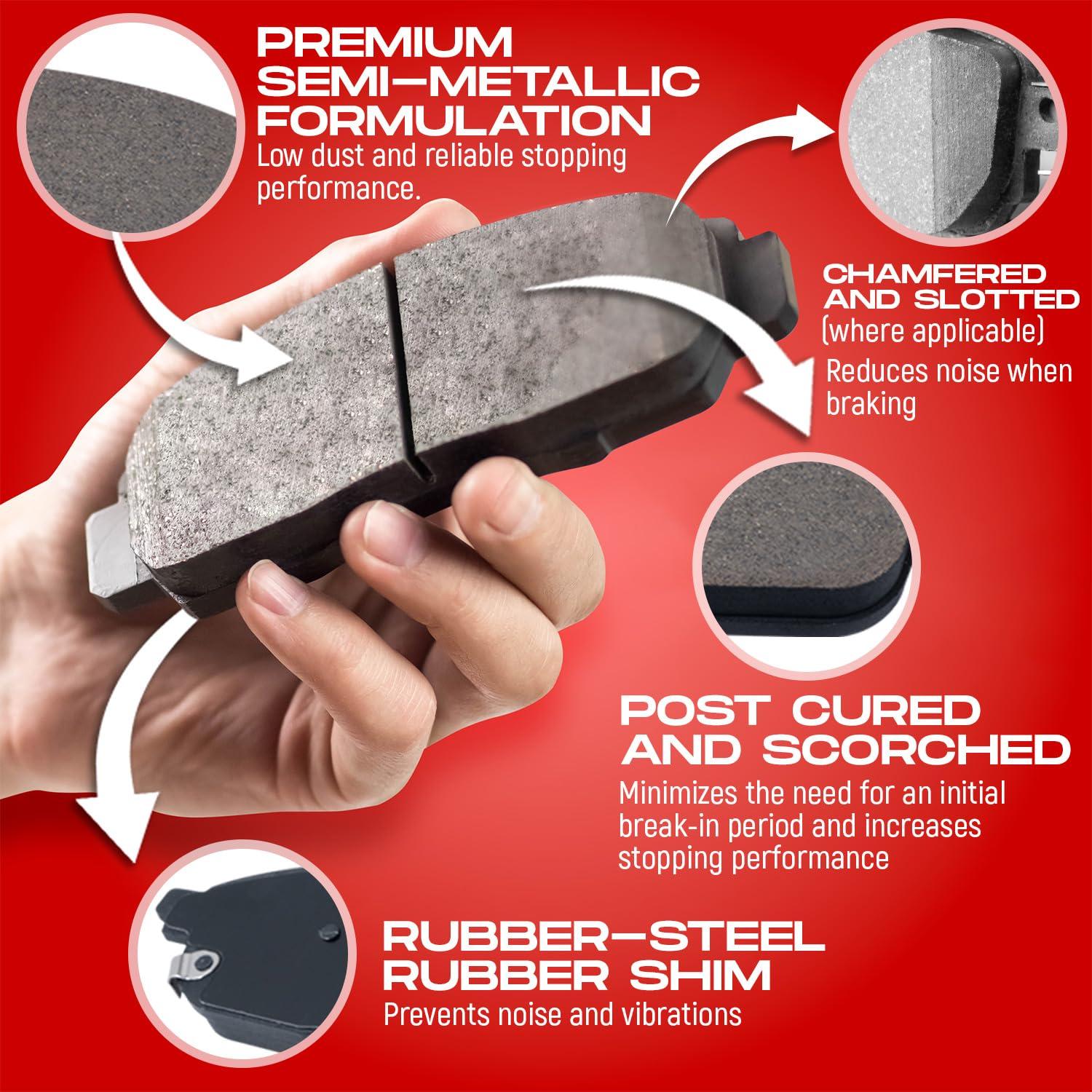 R1 Concepts R1 Concepts Rear Brakes and Rotors Kit |Rear Brake Pads| Brake Rotors and Pads| Semi Metallic Brake Pads and Rotors |Sensor Kit |fits 2014-2015 Mercedes-Benz CLA250