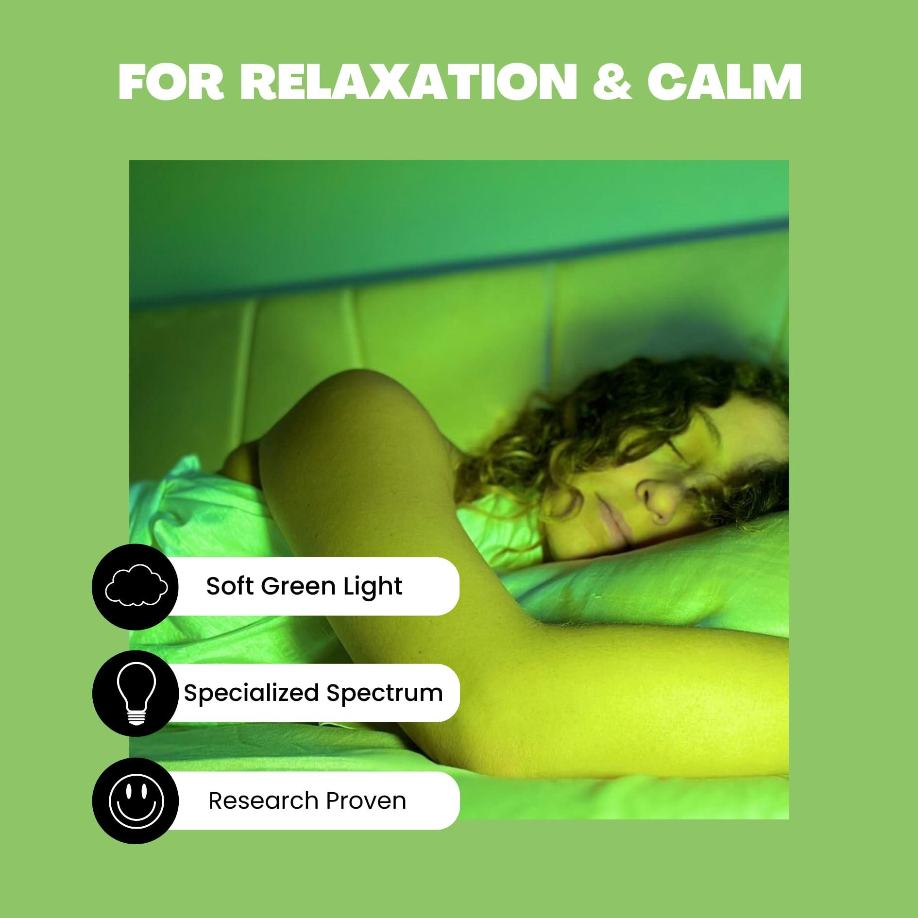 Norb NorbRELIEF Leaf - Soft Green Forest Bathing LED Light Bulb for Meditation, Relaxation, Migraine, Pain Relief and Calm - A19 Standard Base - Patent Pending Non-Drug Pain Relief. Green Light Therapy.