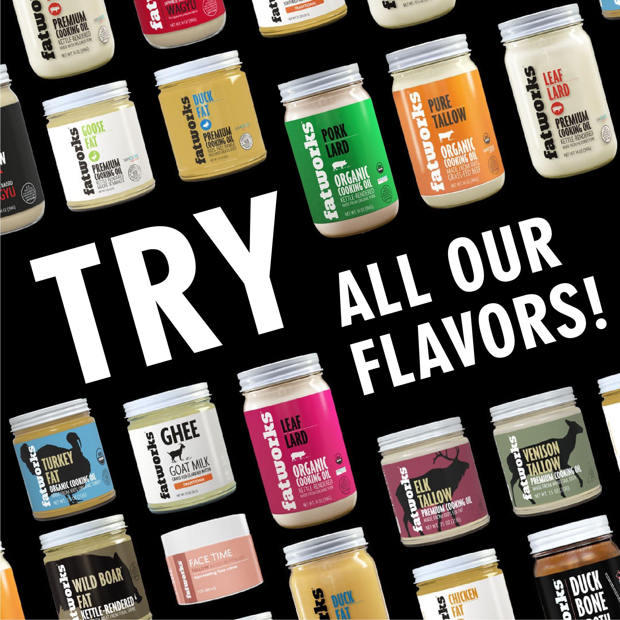 Fatworks Fatworks, Certified Organic Leaf Lard, NON-GMO, USDA 100% Organic for Amazing Traditional Baking, Keto, Paleo, Everyday Cooking and Frying, Whole30 Approved, No Preservatives in Glass Jar, 14 OZ,