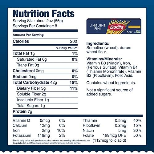 Barilla Barilla Linguine Fini Pasta, 16 oz. Box - Non-GMO Pasta Made with Durum Wheat Semolina - Kosher Certified Pasta