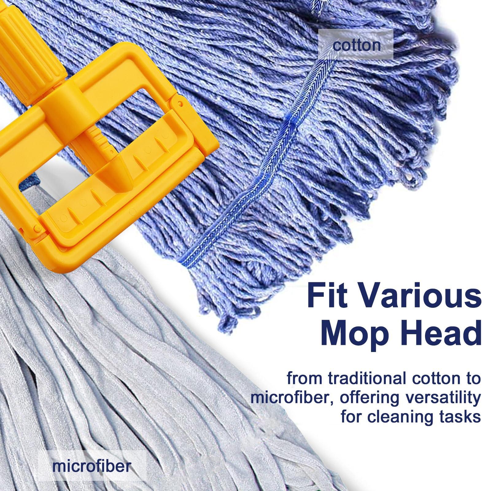 COCONUT COCONUT Mop Handle Commercial Heavy Duty, 60 inch Mop Stick Replacement Metal Adjustable Mop Pole for Industrial Household Floor Cleaning, 2 Pack