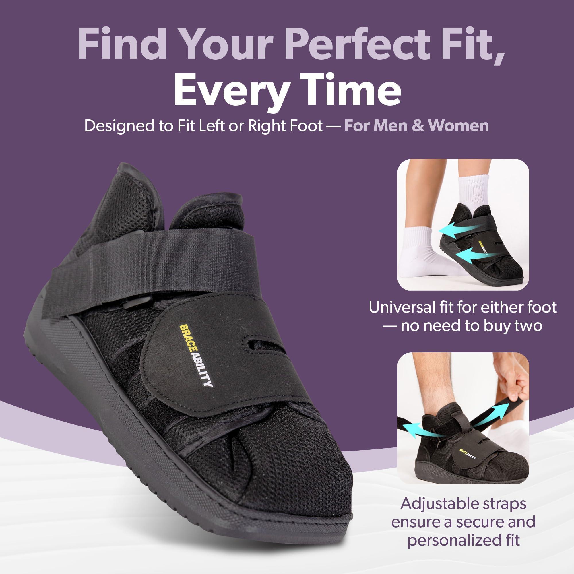 BraceAbility BraceAbility Closed Toe Medical Walking Shoe - Lightweight Broken Toe Cast Boot, Fracture Foot Brace for Metatarsal Stress Fracture, Post-op Bunion, Hammertoe Recovery - For Men or Women (XL)