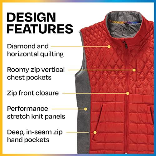 PYVOT Pyvot Mens Dash Weighted Quilted Vest, Weighted Blanket Inspired Clothing for Sensory Issues, Fitness, Stress Relief and Relaxation, Medium Size, Brick