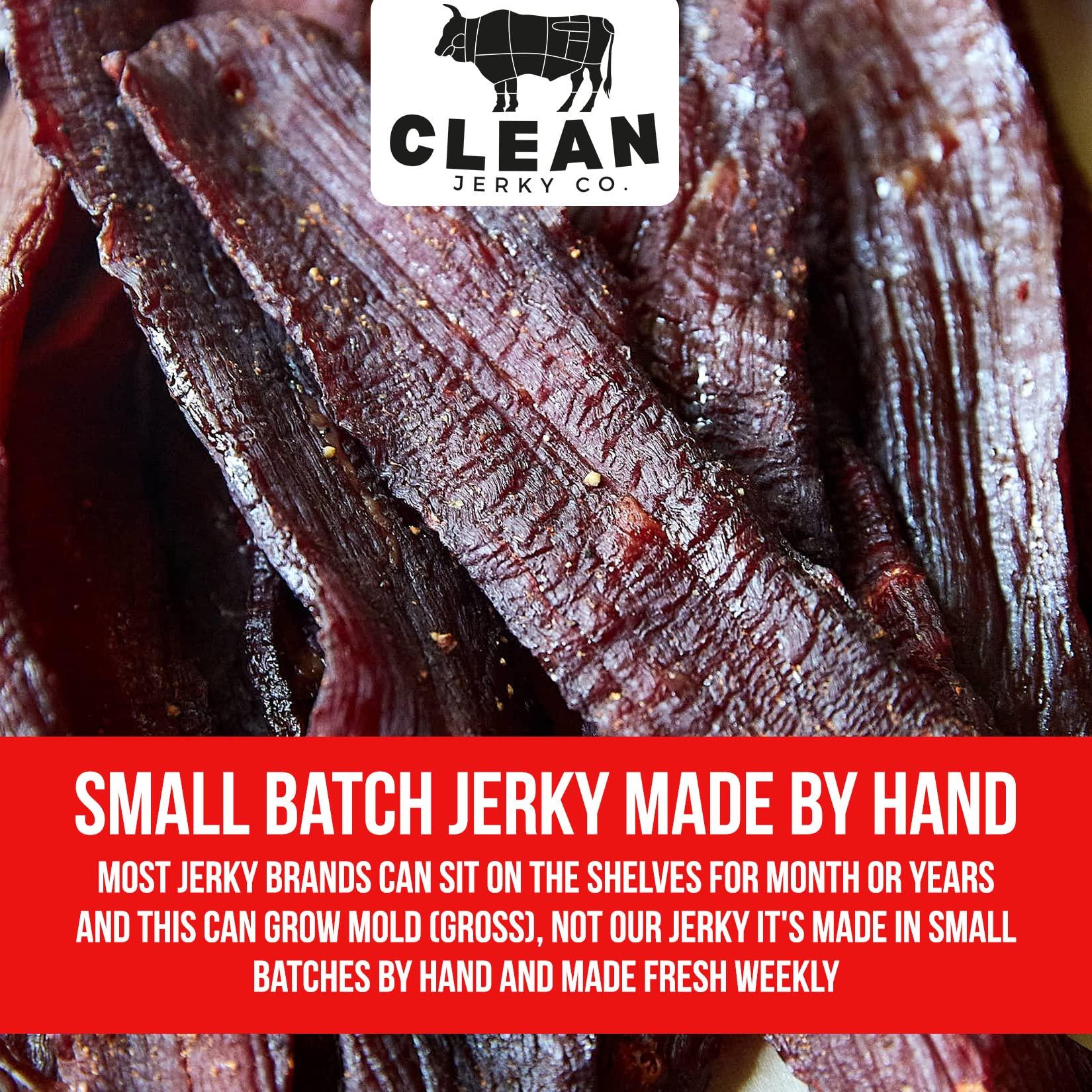 Clean Jerky Co Clean Jerky Co. Old Fashioned Dry Zero Sugar Beef Jerky (2-Pack) | Salt & Pepper Flavorful Protein Snack | Made with 100% Beef | No MSG, No Sugar, No Nitrates, No High Fructose Corn Syrup, No Junk