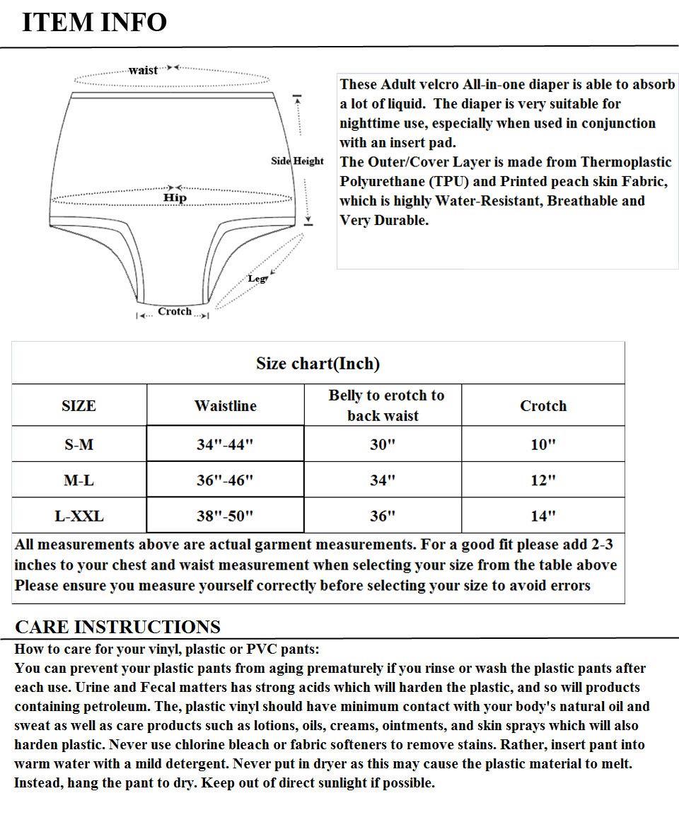 Haian Haian Reusable Adult Incontinence AIO Diapers (M-L, Pink)