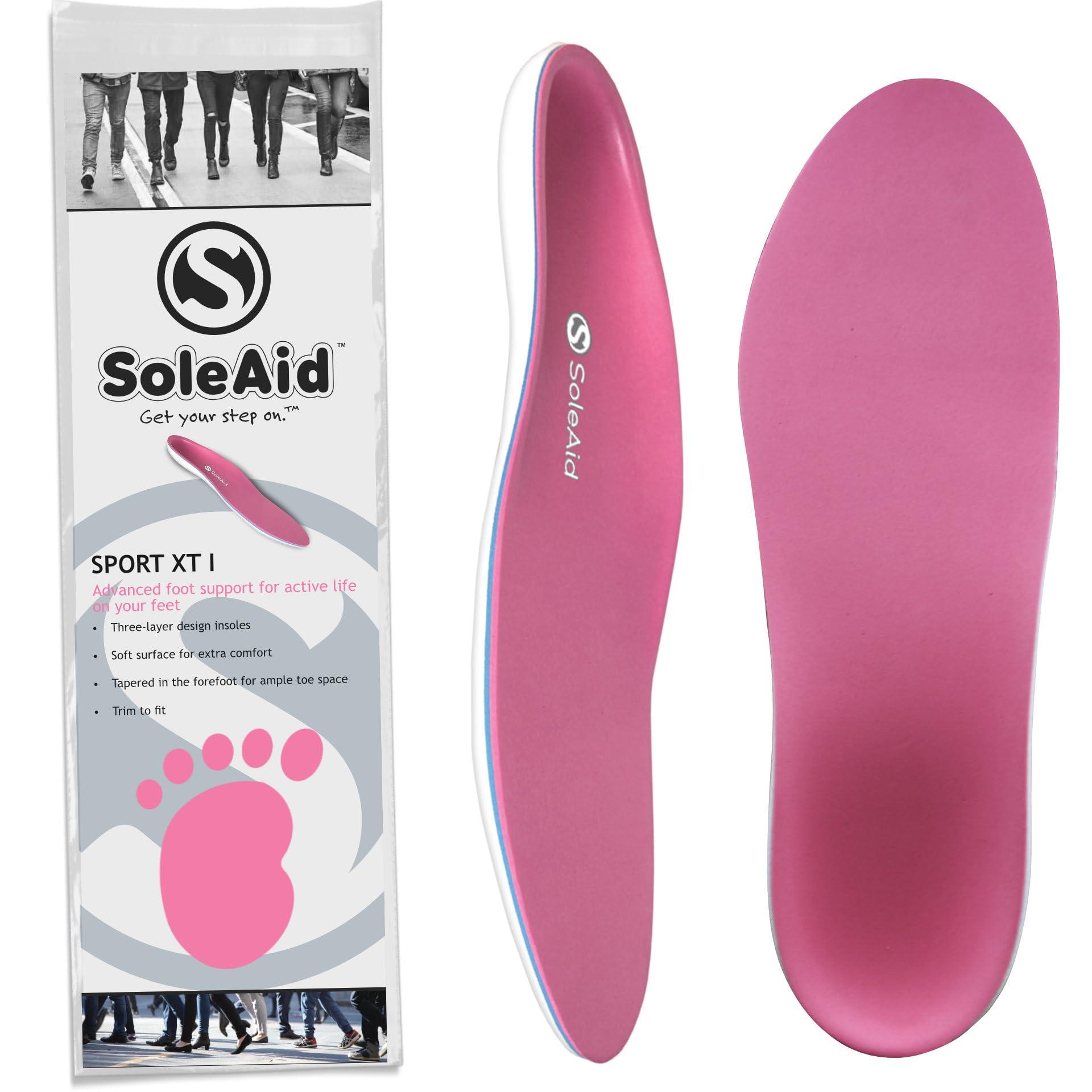 SoleAid SoleAid Sport XTI, 3-Layer Performance Insoles, Light Weight, Soft, High Rebound, Shock Absorbing, Anti-Friction, Full Length Foot Support (Men 7-8 / Women 9-10)