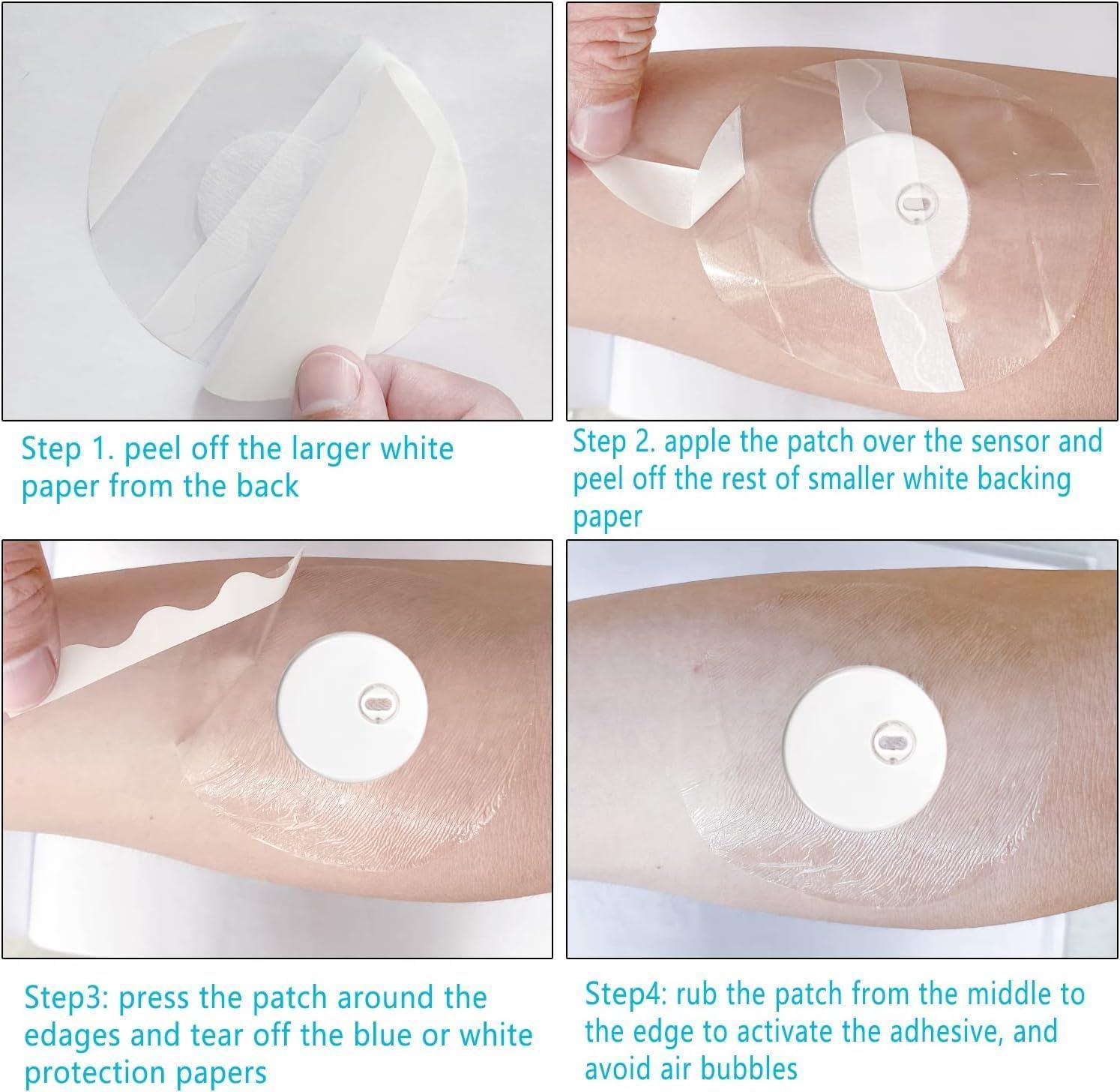 GTAGKOMMEN 20 Packs Freestyle Libre 2 Sensor Covers, Latex-Free Hypoallergenic Waterproof Adhesive Patches for Libre 2 Sensor, CGM Covers Protection Transparent Tape 14 Days Long Stay NO Hole & Glue -GTAGKOMMEN