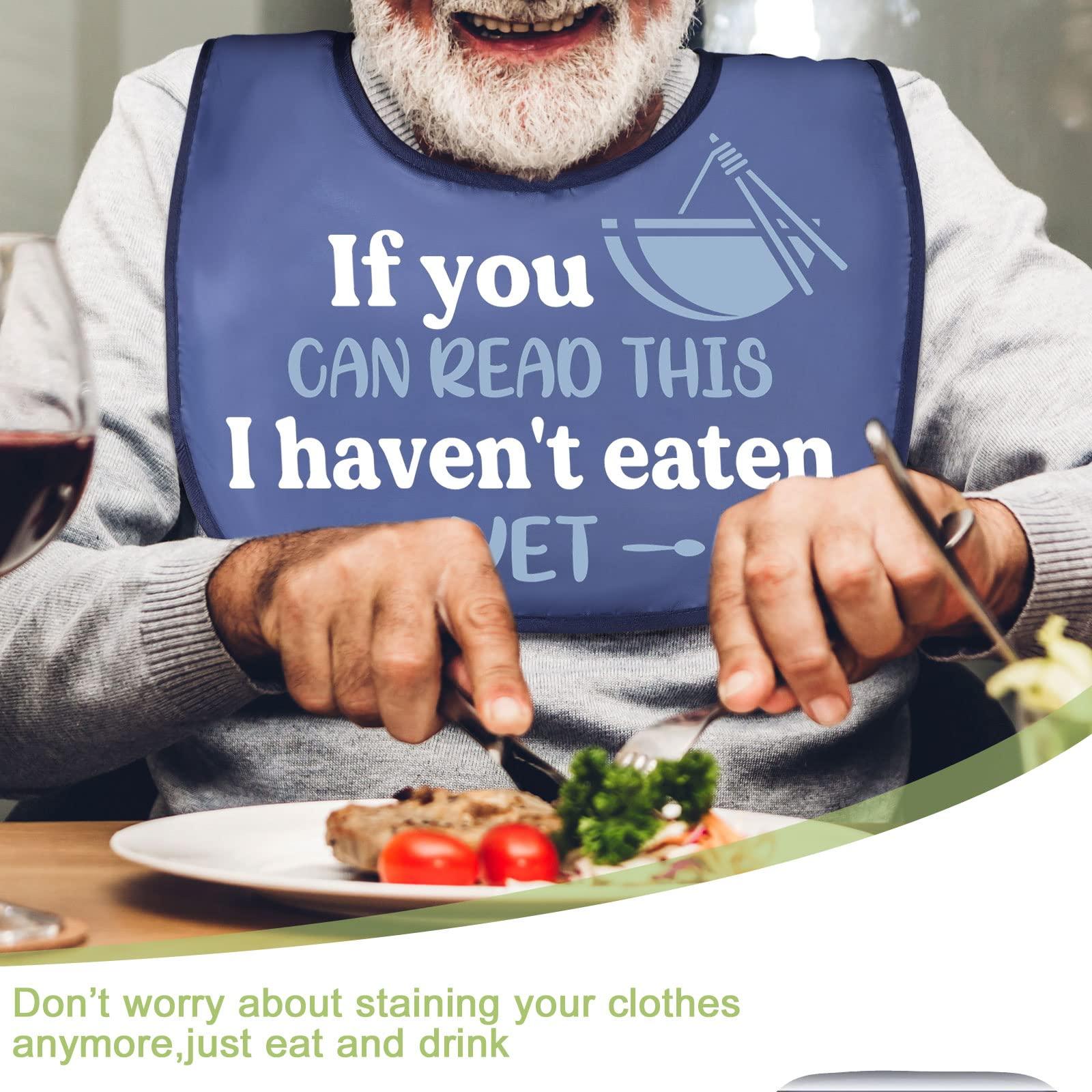 Eurzom 6 Pcs Funny Adult Bibs for Eating Washable Reusable Dining Clothing Protectors Waterproof Elderly Bibs for Men Women Adults Gag Gifts, 6 Designs