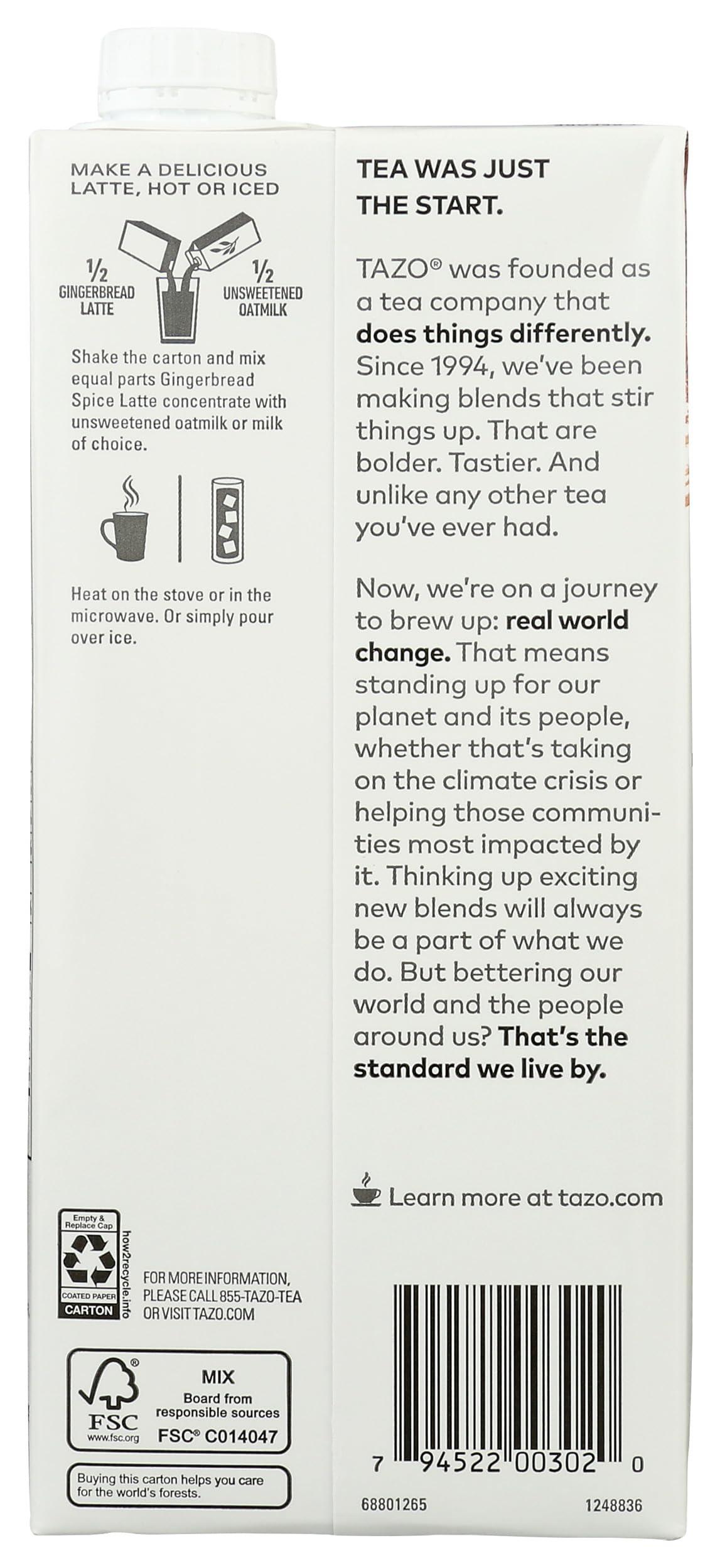 TAZO TAZO Toasted Gingerbread Latte Concentrate 6 32z [Seasonal]