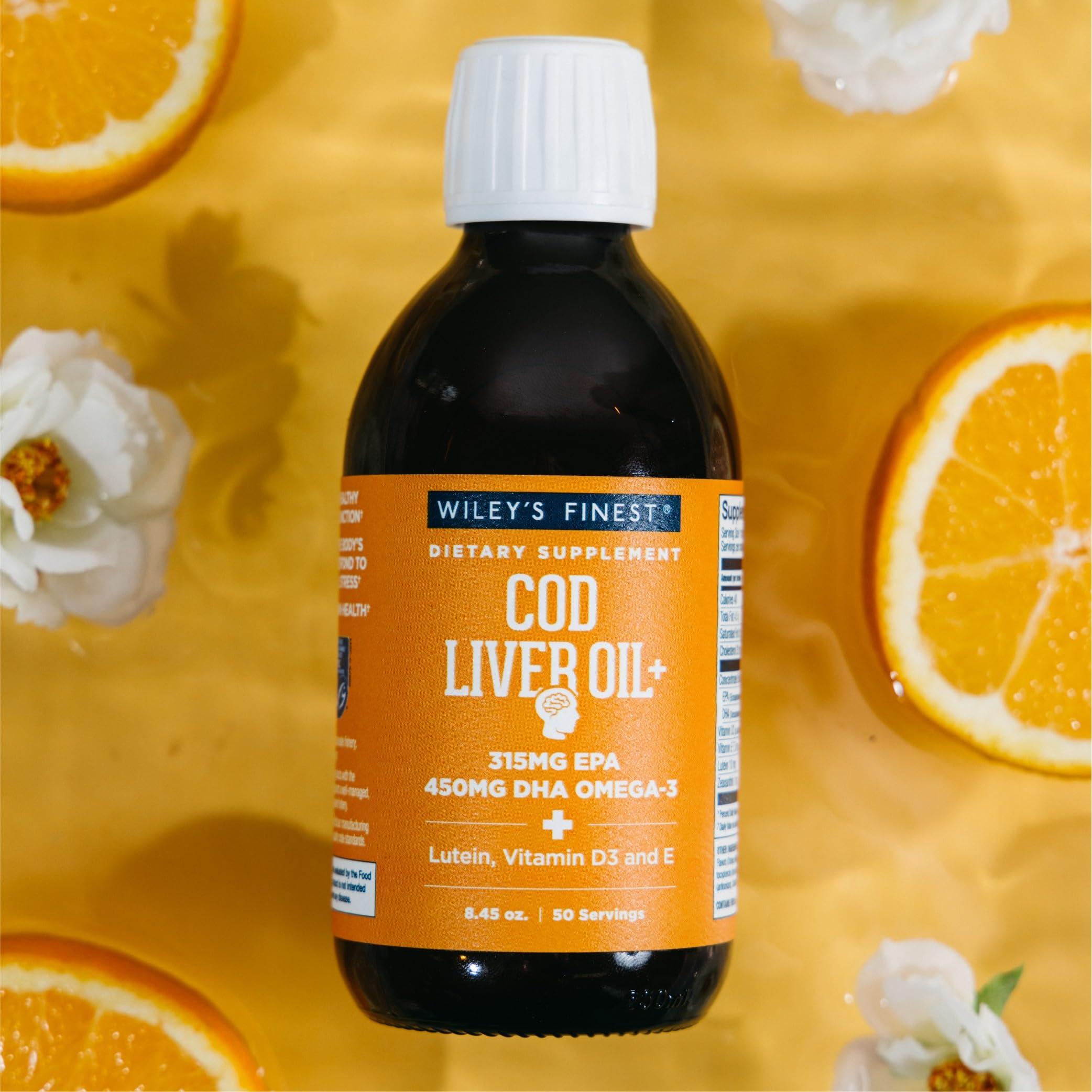 Wiley's Finest Wiley's Finest Wild Alaskan Fish Oil Cod Liver Oil - Orange Flavored Omega-3 Fish Oil Supplement - 755mg Omega-3s - 8.45 Oz (50 Servings)