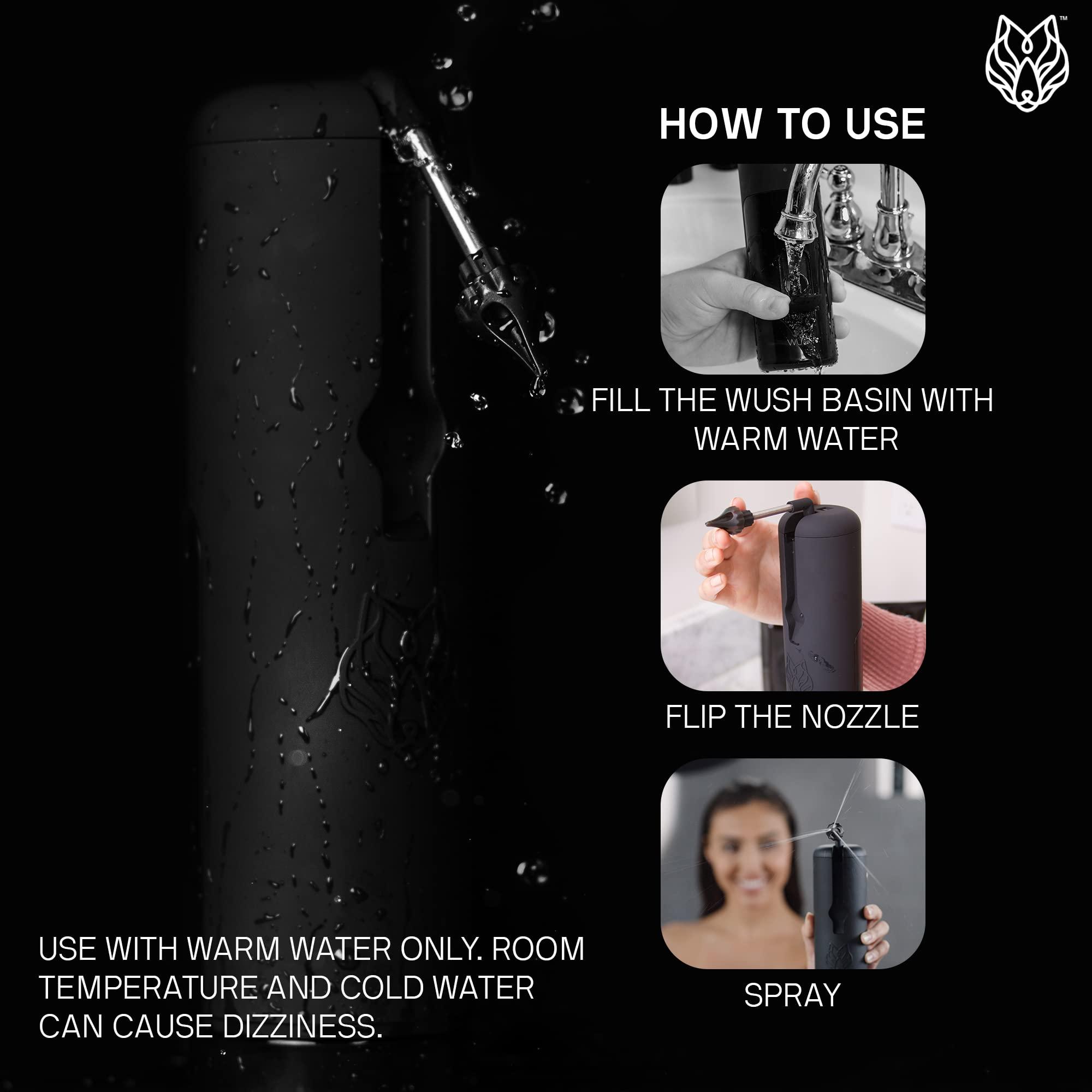 Black Wolf Wush Water Powered Ear Cleaner by Black Wolf, 6 Reusable Replacement Tips - Electric Triple Jet Stream with 3 Pressure Settings Prevents Ear Wax Buildup - Ear Wax Removal Kit