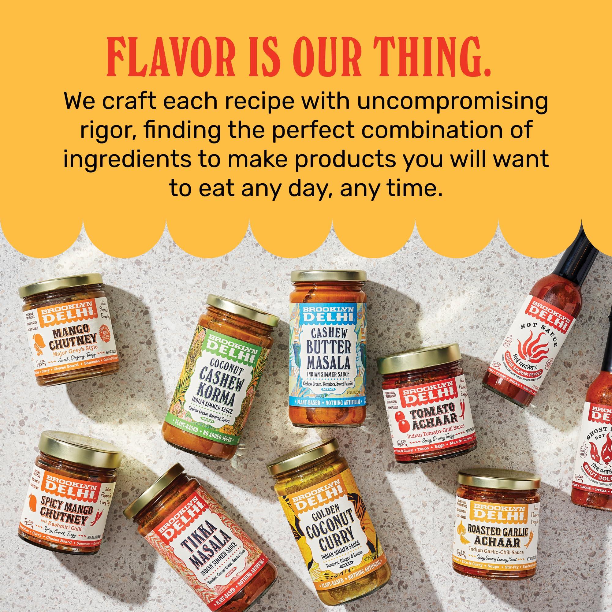 Brooklyn Delhi Brooklyn Delhi Roasted Garlic Achaar - 9 Ounces - Spicy, Lemony, Savory, Sweet Flavor - Made with a mix of Indian Spices, Red Chili Powder, and Unrefined Cane Sugar - Vegan - No Artificial Additives