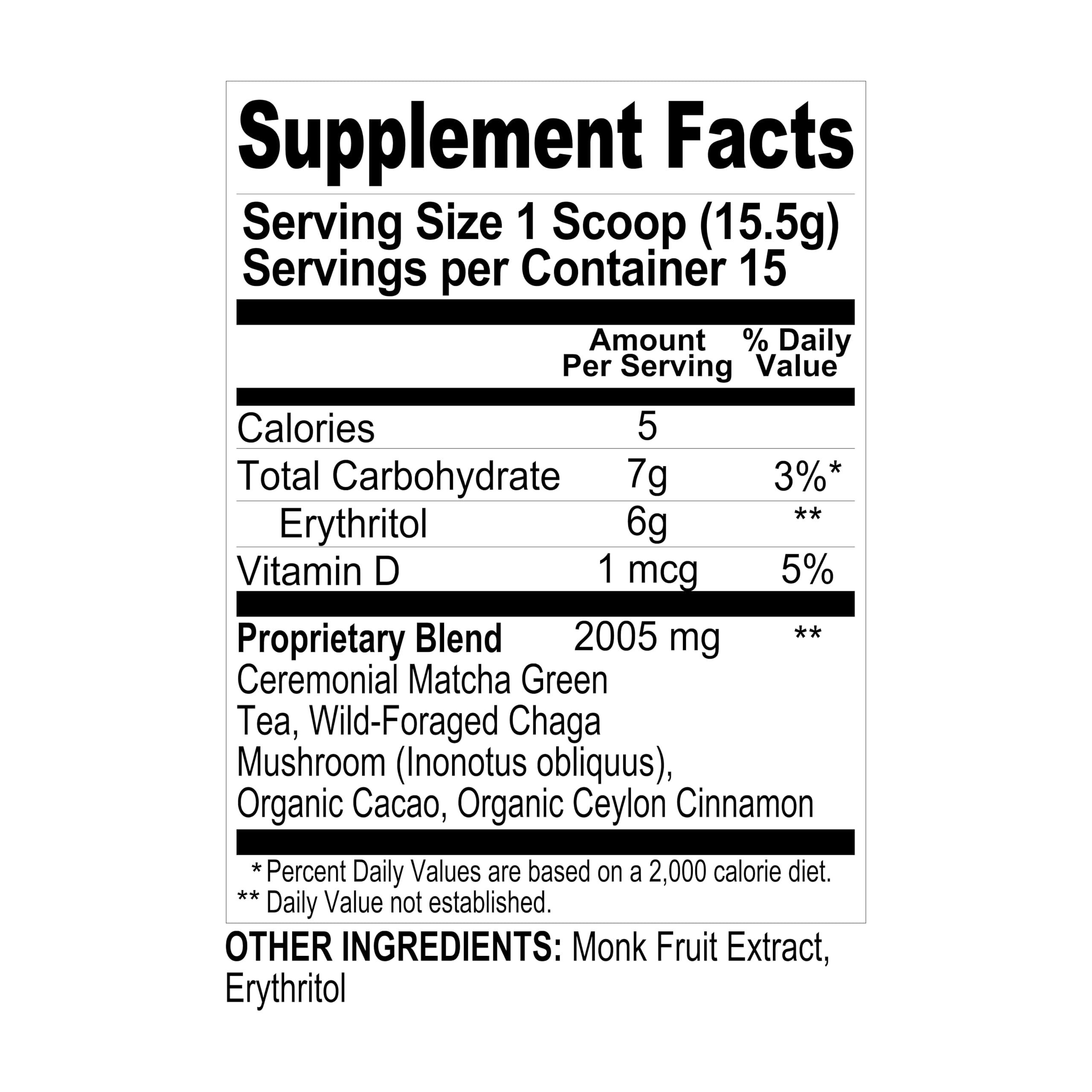 Renude Renude Chaga Matcha - Chaga Mushroom Powder, Matcha Superfood Drink Mix with Adaptogens, Ceremonial Grade Mushroom Matcha, Keto, Vegan, Sugar Free, Natural Energy and Immune Support - 10 Servings