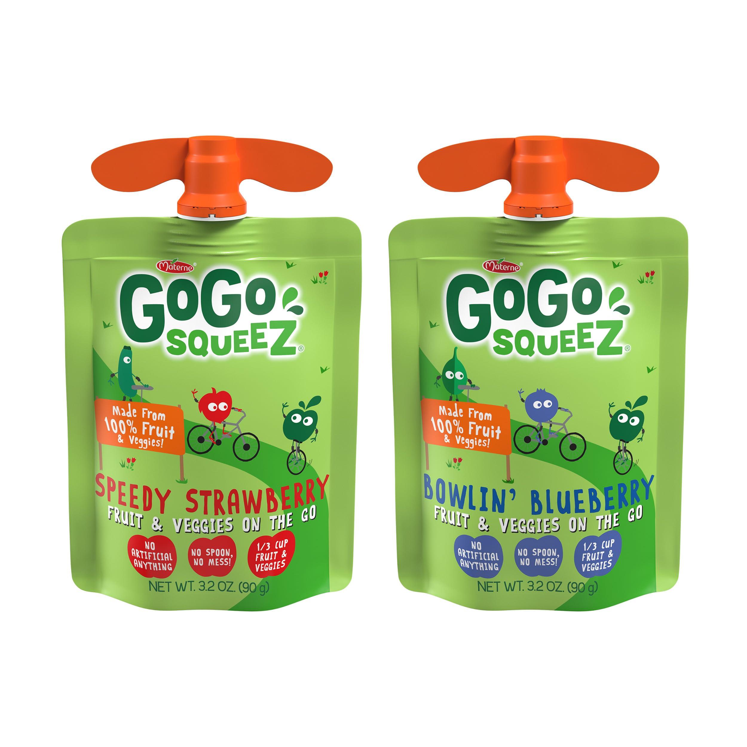GoGo SqueeZ GoGo SqueeZ Fruit & VeggieZ Speedy Strawberry & Bowlin\' Blueberry Applesauce Pouches (3.2 oz., 24 ct.) With TheOrangeGoat StoreFront Card
