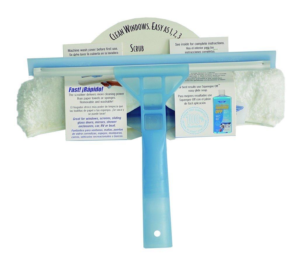 Ettore Ettore Complete Window Cleaner 2 in 1 Combo Tool: 10-inch Squeegee and Washer