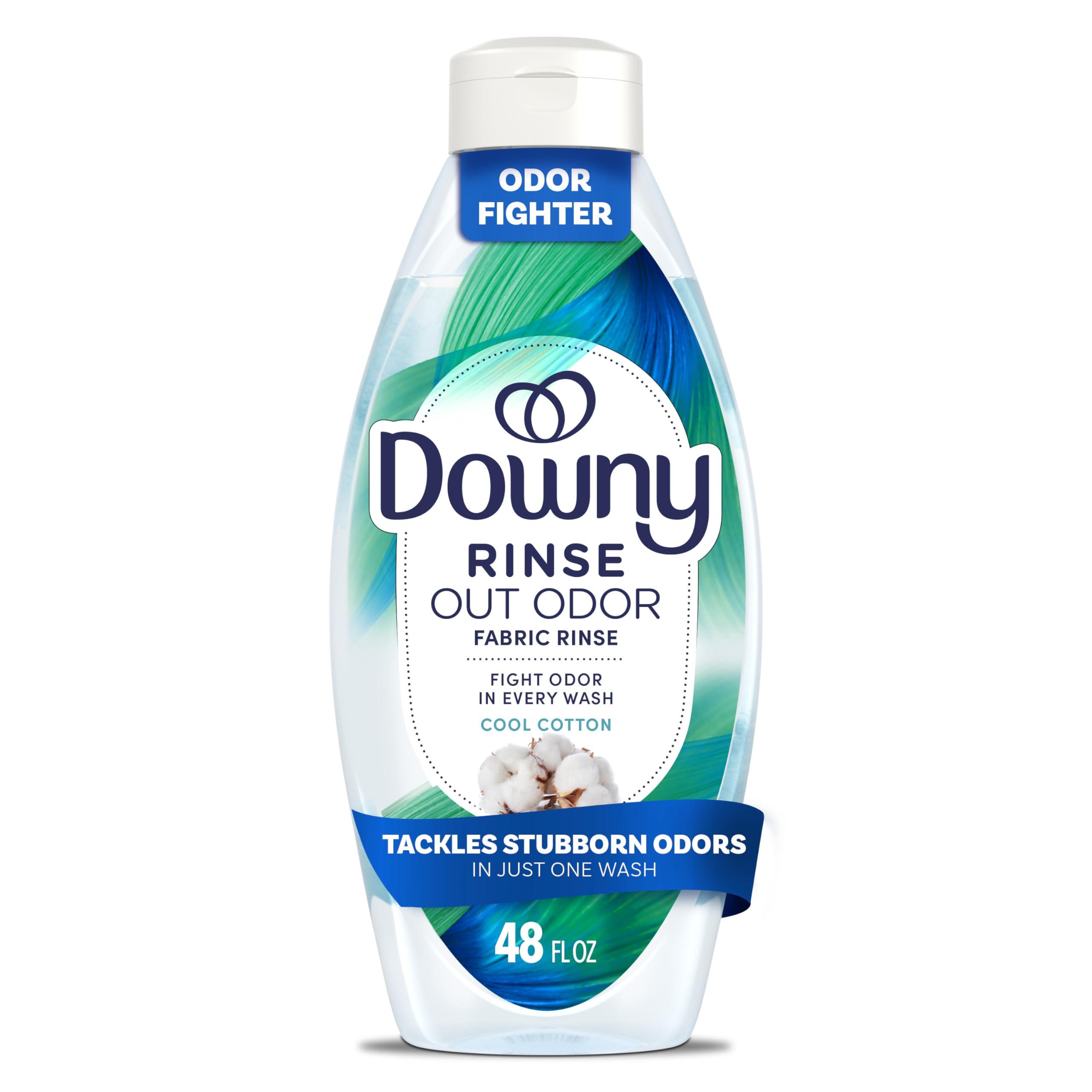 Downy Downy RINSE & REFRESH Laundry Odor Remover and Fabric Softener, Safe on ALL Fabrics, Gentle on Skin, HE Compatible, Cool Cotton, 48 fl oz (Pack of 4)(192 fl oz total)