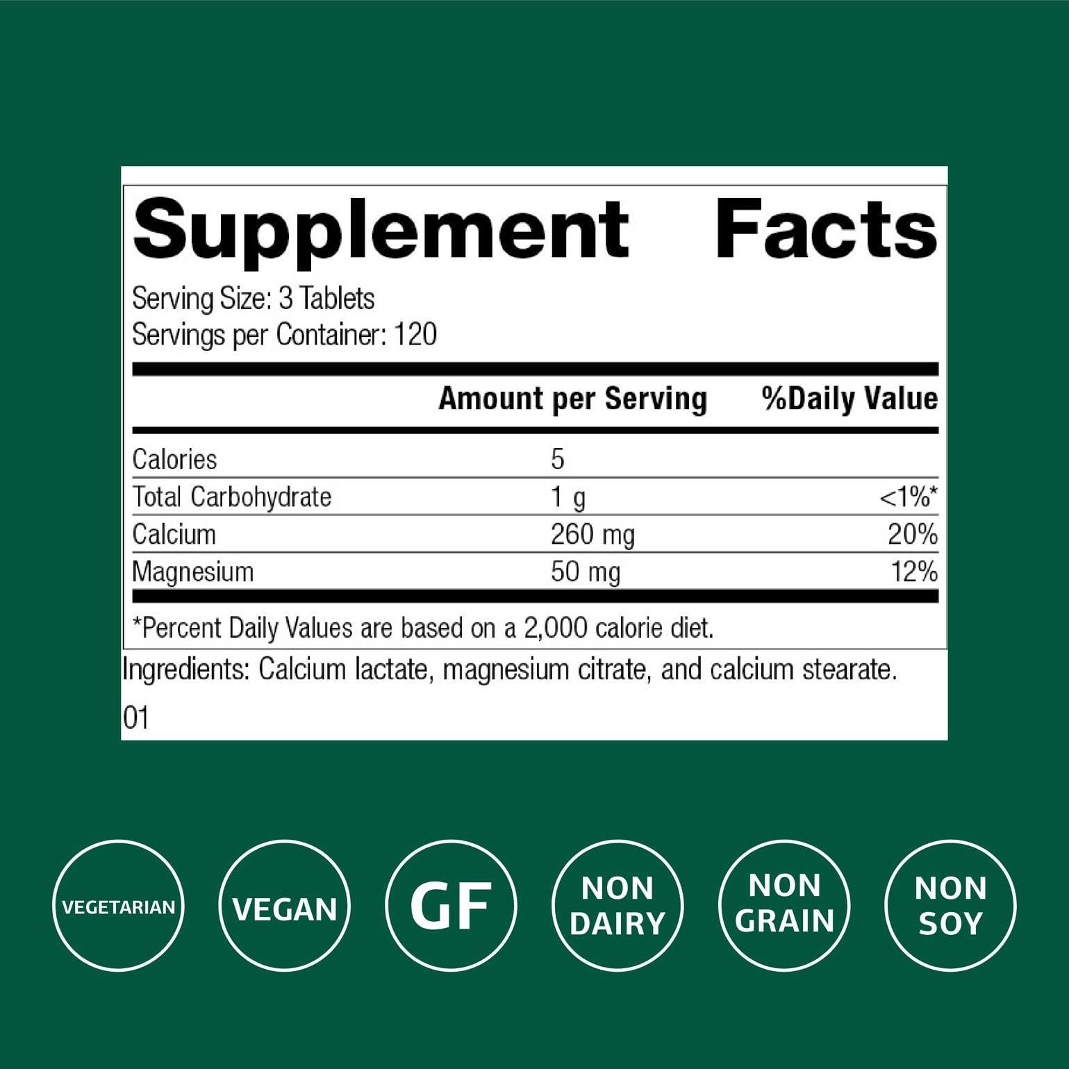 Standard Process Inc. Standard Process Calcium Lactate - Immune Support and Bone Strength - Bone Health and Muscle Supplement with Magnesium and Calcium - 360 Tablets