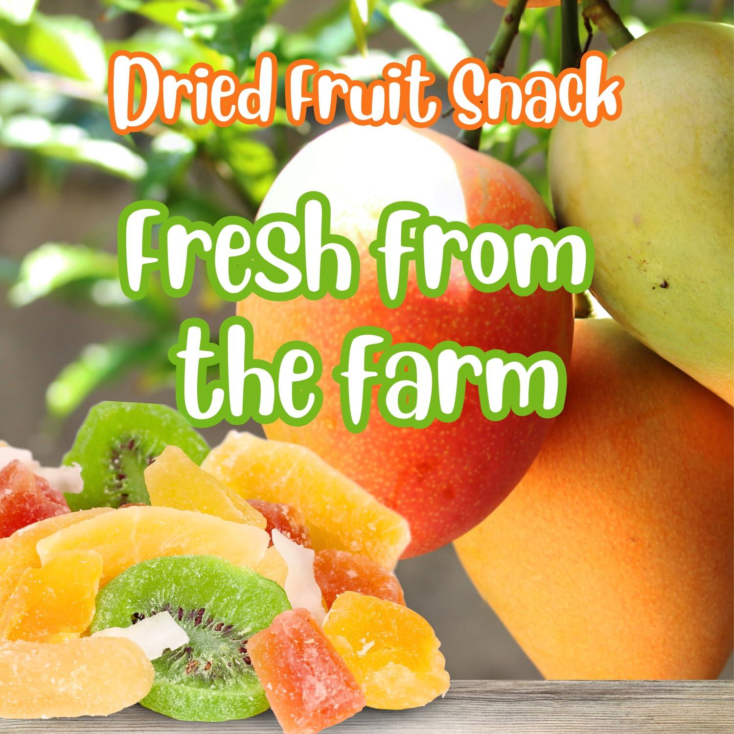 It\'s Delish Tropical Deluxe Dried Mixed Fruit - by Its Delish, 5 Lbs Bulk Bag | Healthy Snacks for Adults | Fresh Snack Mix Dry Fruit | Pineapple Mango Papaya Guava Coconut Kiwi Cantaloupe Medley | Vegan, Kosher