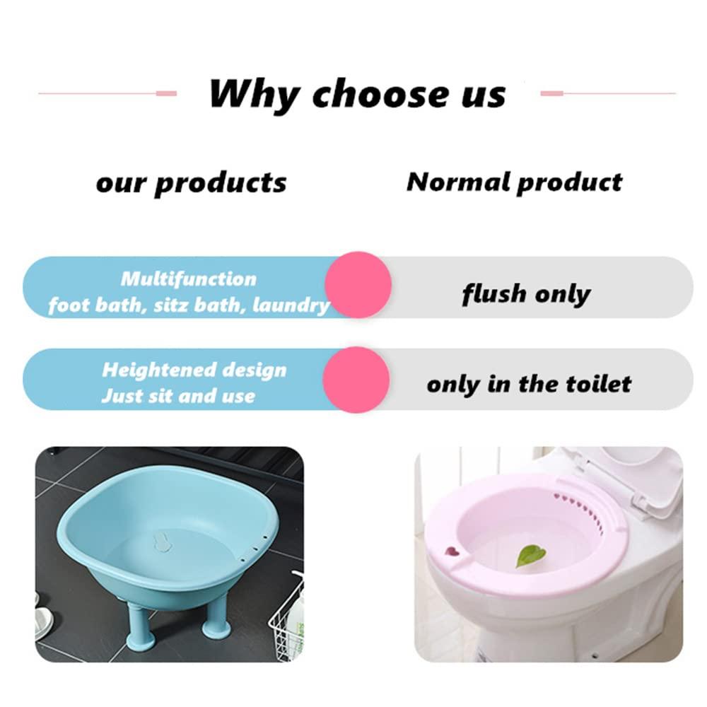 chislim Sitz Bath tub,Sitz Bath for Hemorrhoids,Sitz Bath for Postpartum Care,Hangable,Deeper Bowl,Sits Bath Kit for Women Men (White)