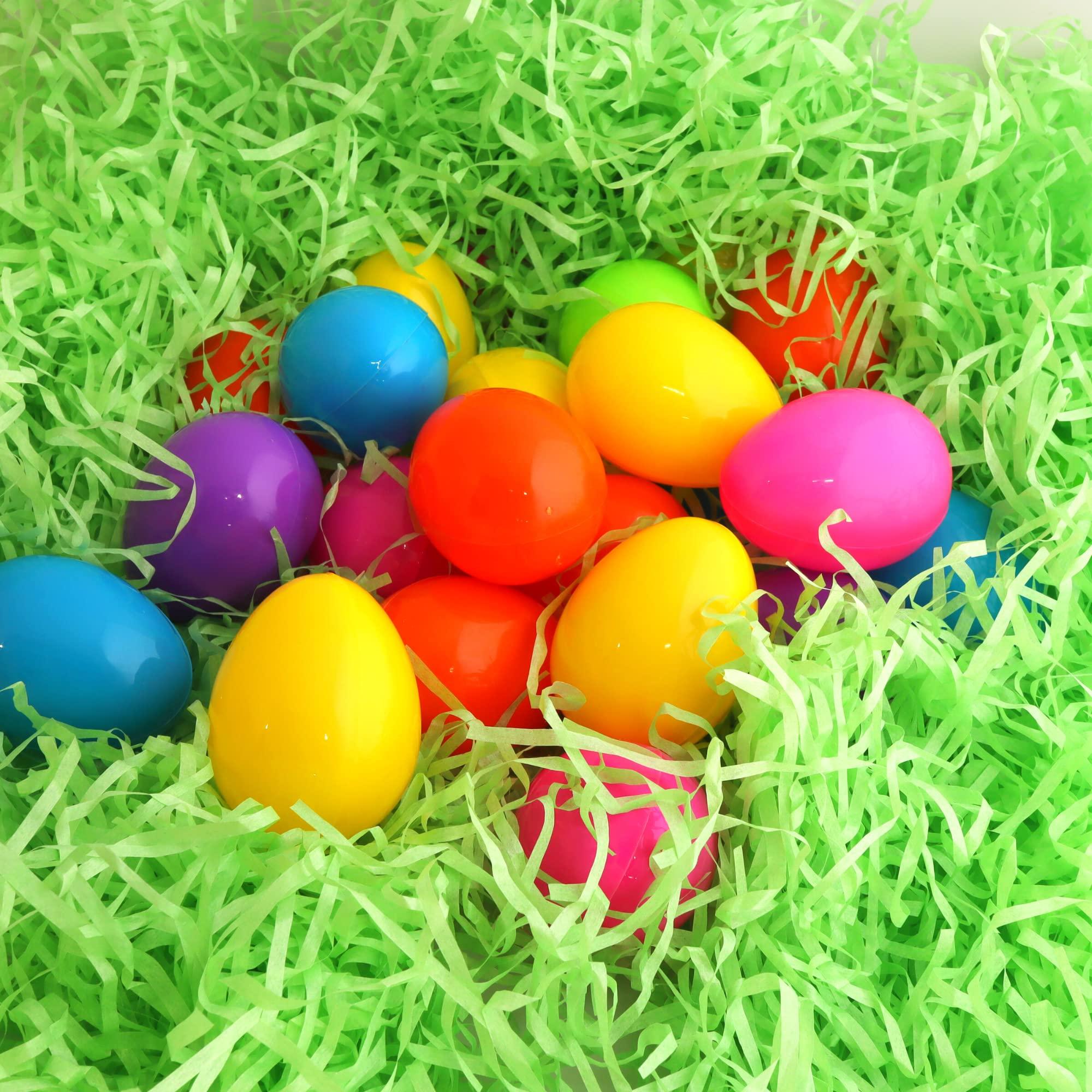 Galerie Bulk Plastic Candy Filled Easter Eggs with Jelly Beans and Stickers, Basket Stuffers, Assorted Bag of 45 (Bag of 45)