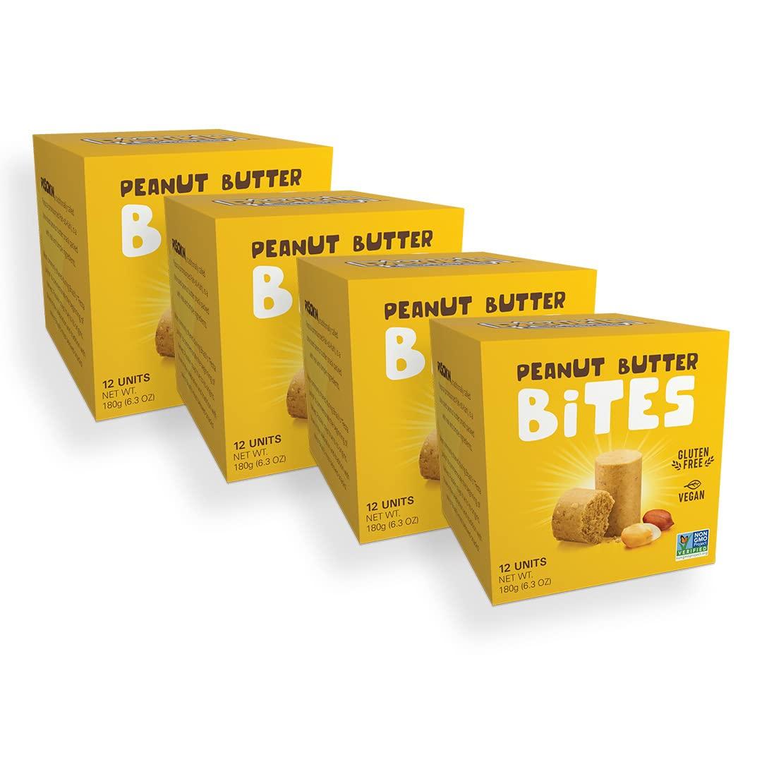 Pasokin PASOKIN | Natural Peanut Butter Snack | Creamy PB Bites | Gluten Free, Vegan Protein | Pacoca Made in USA, 4 Boxes with 12 Bites (48 Bites)