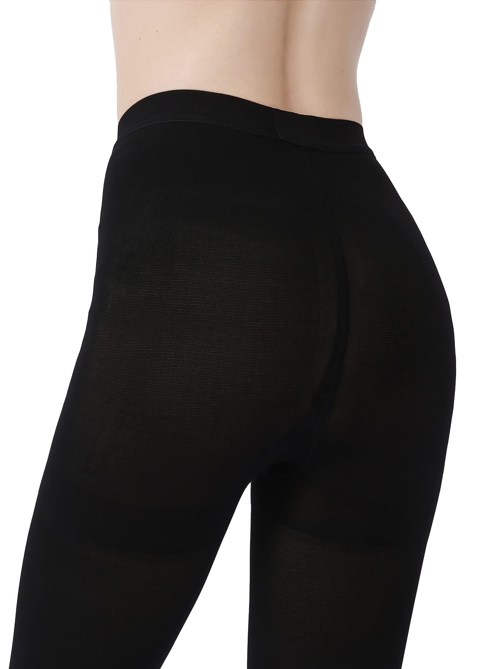 MGANG MGANG Medical Compression Pantyhose for Women & Men, Closed Toe, Opaque, Waist High Compression Circulation Leggings, 15-20 mmHg Firm Support Compression Hose for Varicose Veins, Edema, DVT, Black S