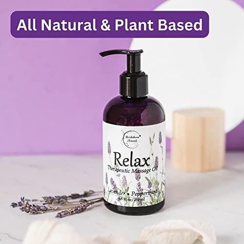 Brookethorne Naturals Massage Oil for Massage Therapy | Massage Kit with Unscented Massage Oil & Lavender Oil for Full Body Massage