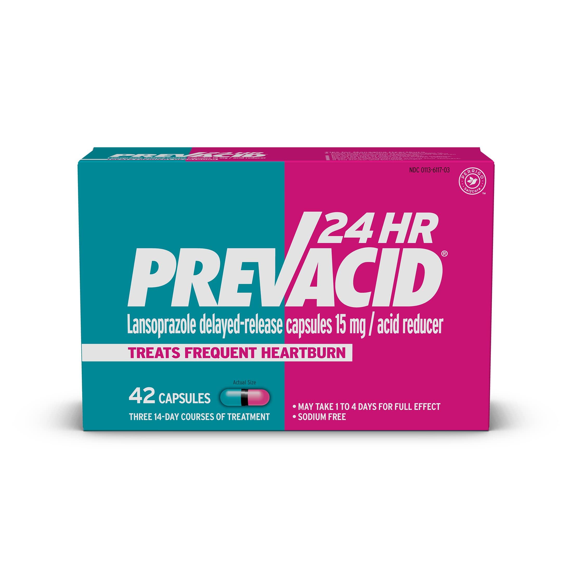 Prevacid Prevacid 24HR Acid Reducer 42ct & Lansoprazole Heartburn Relief Capsules 42ct Bundle