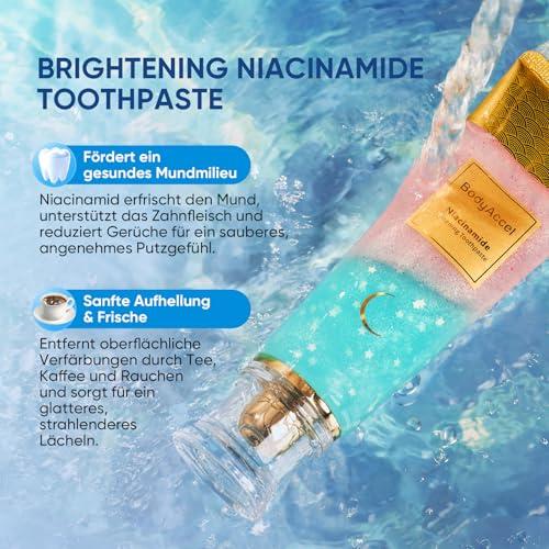 BodyAccel BodyAccel Niacinamide Whitening Toothpaste, BodyAccel Toothpaste, Niacinamide Intensive Whitening Toothpaste, Niacinamide Toothpaste, Stain Removal Toothpaste Natural, Fresh Breath (2)