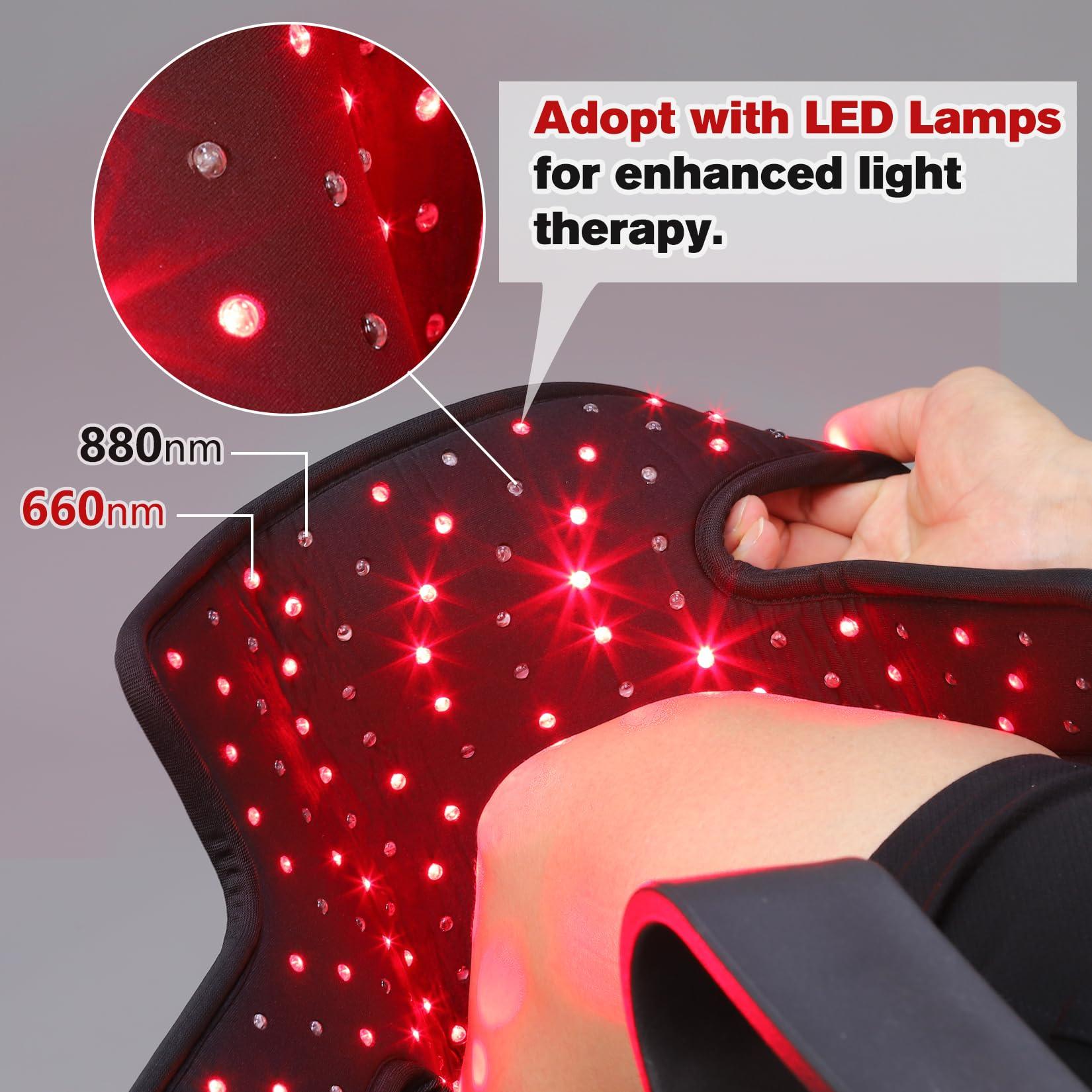 TUOB TUOB Knee Elbow Pain Therapy Device with 660nm Red Light and 880nm Near Infrared Red Light Benefits for Joint Pain Relief, Wearable Light Therapy Knee Device Relax Muscle Easily Use at Home Office