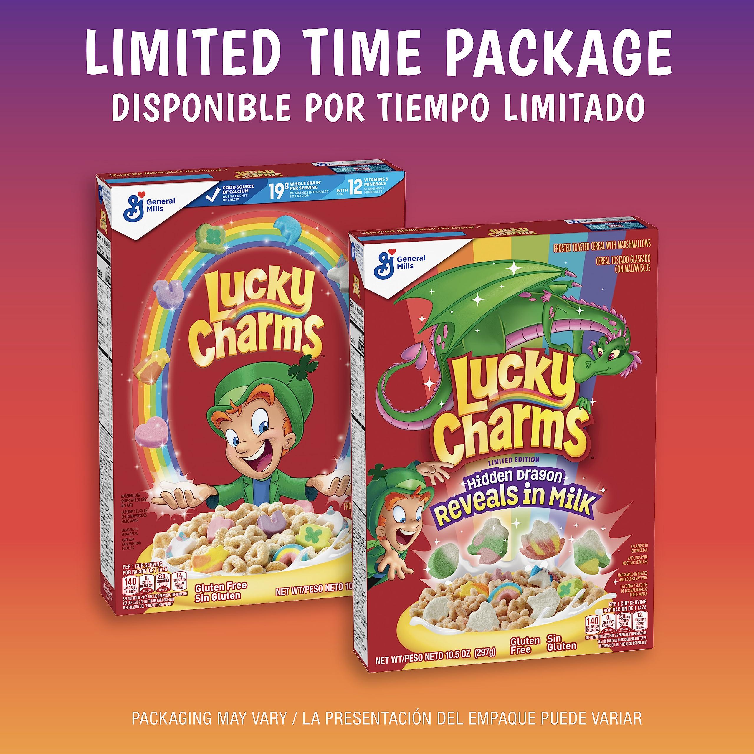 Lucky Charms Lucky Charms Gluten Free Cereal with Marshmallows, Kids Breakfast Cereal with Whole Grain Oats, 10.5 OZ (Pack of 3)