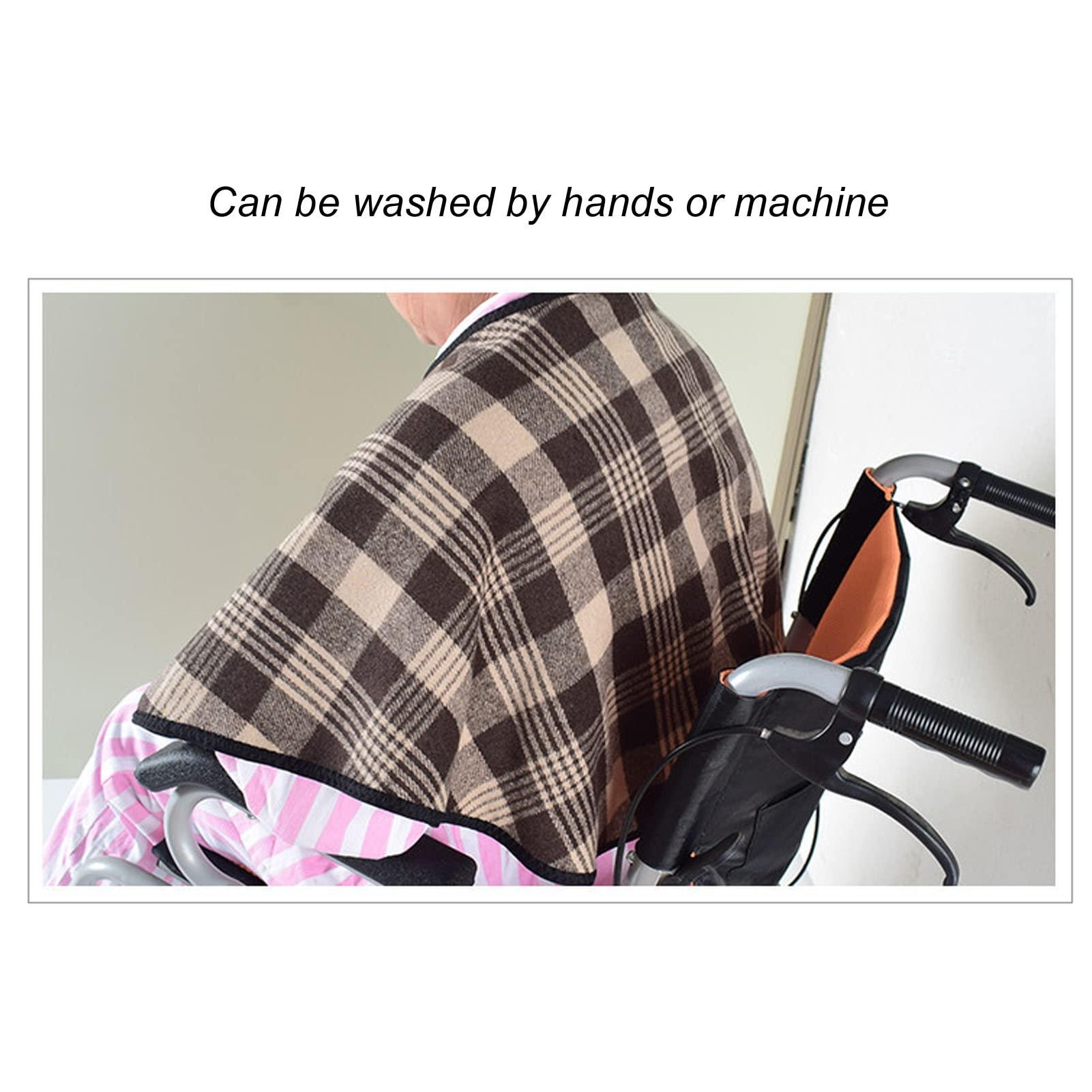 Ymiko Wheelchair Shawl, Plus Velvet Thickened Wheelchair Care Shawl, bedridden Patient Shoulder Warm Blanket Cloak Shoulder Blanket, Suitable for Aged Care Products