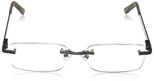Foster Grant Foster Grant Blake Reading Glasses, Gunmetal/Transparent, 59 mm
