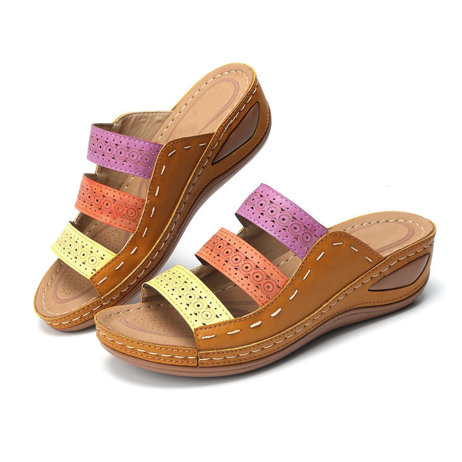 Generic Orthopedic Sandals For Women With Arch Support Plantar Fasciitis Women Orthotic Slides Comfortable Orthopedic Sandals Dressy Summer Wide Width Walking Flip Flops Beach Shoes with Arch Support 2024