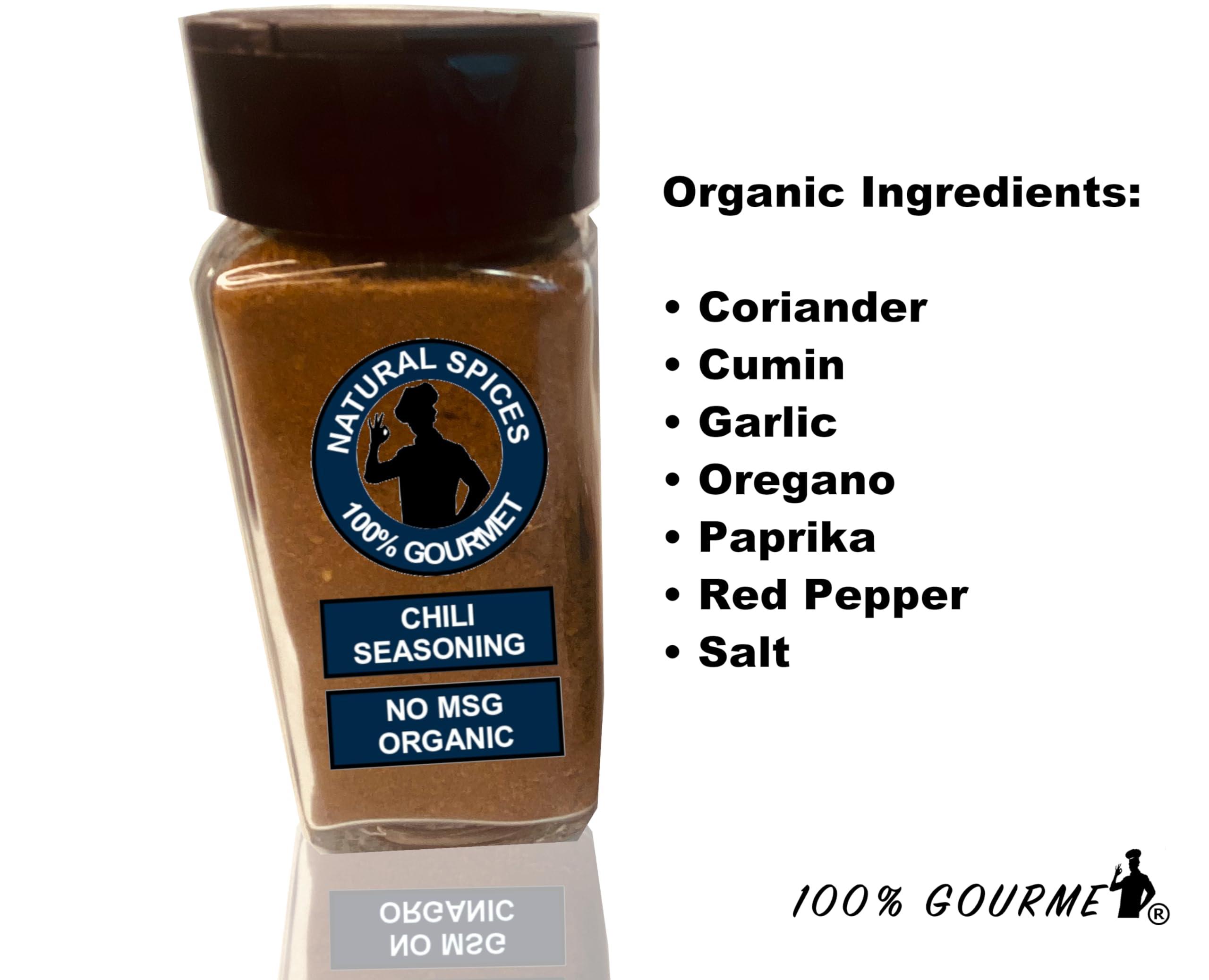 100% Gourmet Natural Chili Powder Seasoning, No-MSG, NO artificial colors or flavors