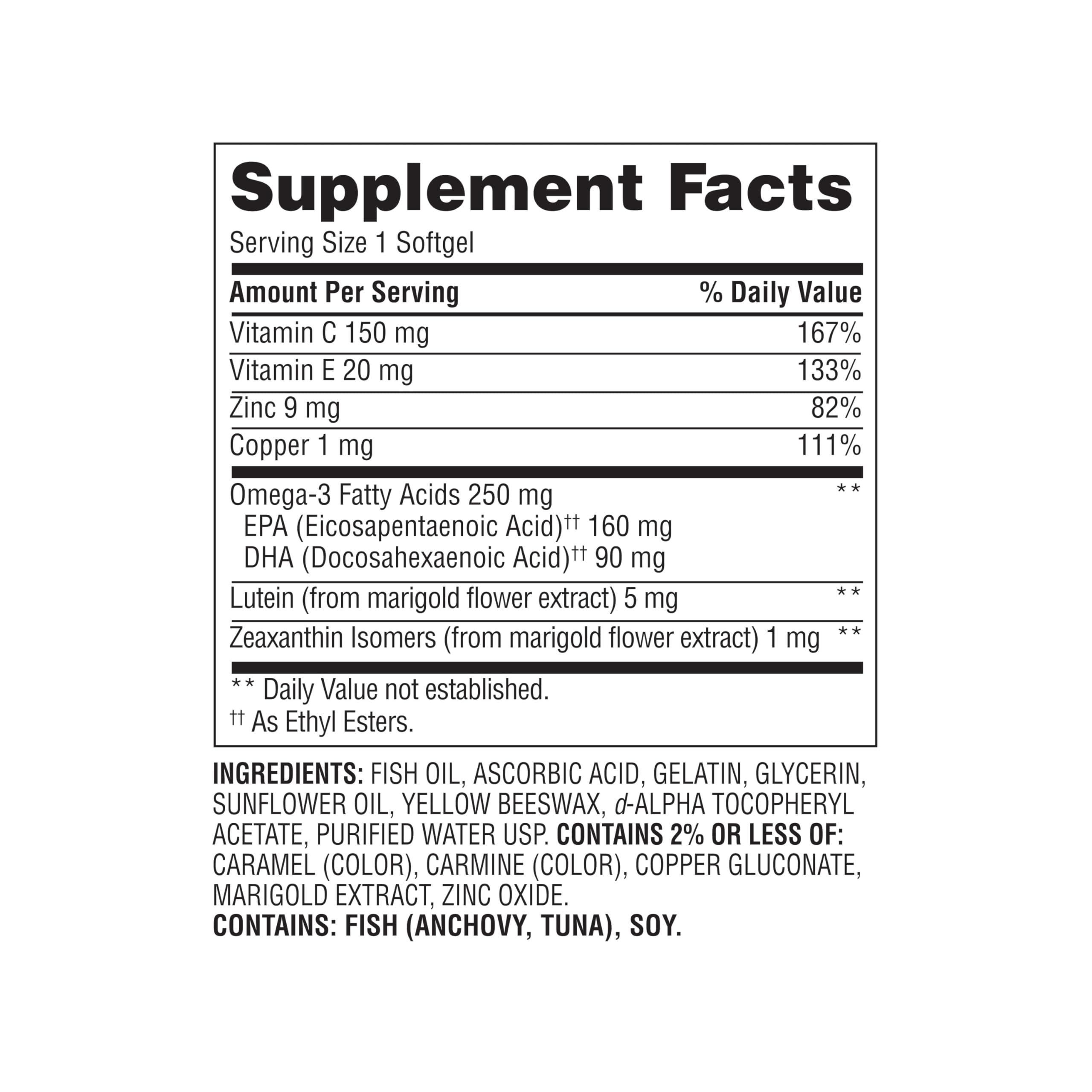 Create and Bundle Equate Vision Formula 50+ Lutein, Zeaxanthin & Omega-3, 300 Softgels + Create Sticker