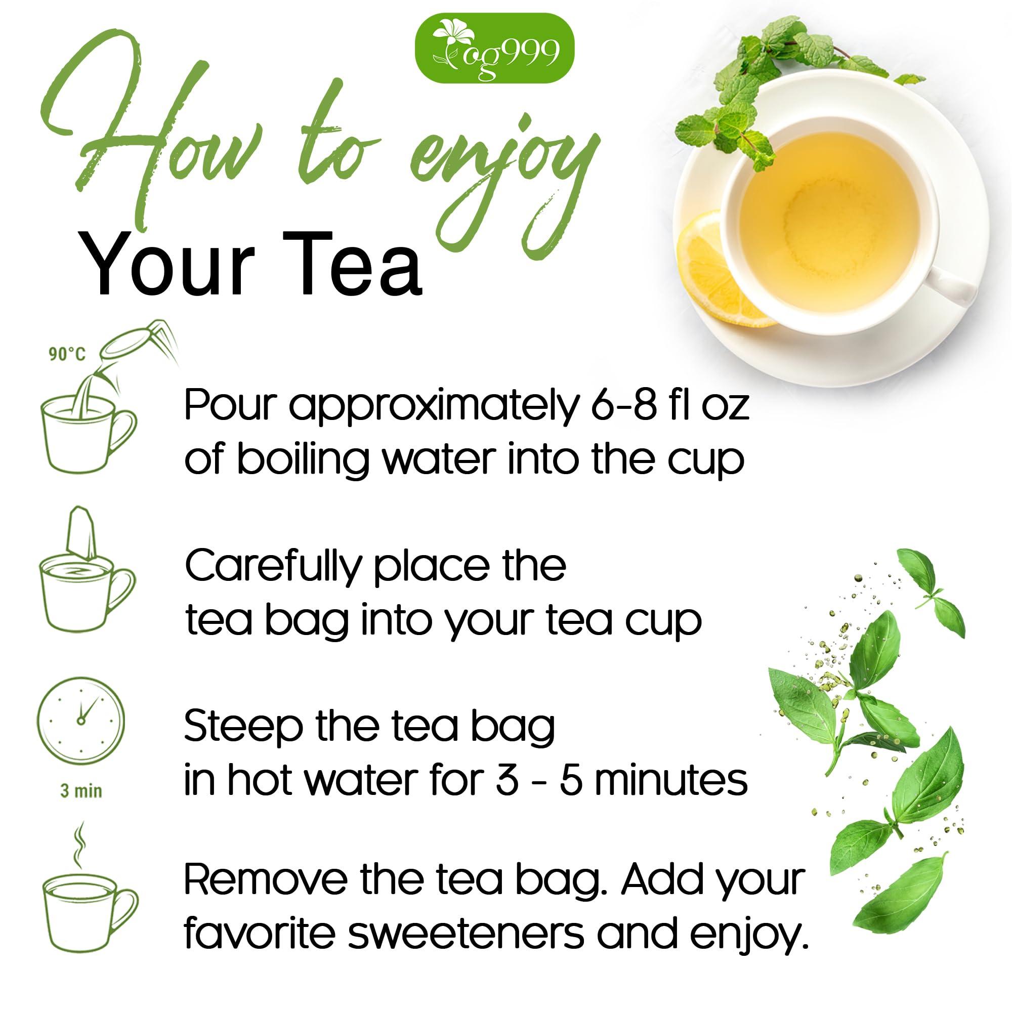 TOG999 TOG999, Premium 60 Moringa Leaf Tea Bags, 100% Natural & Pure from Moringa Leaves. Loose Leaf Moringa Herbal Tea. Moringa Leaf Tea. No Sugar, No Caffeine, No Gluten, Vegan.