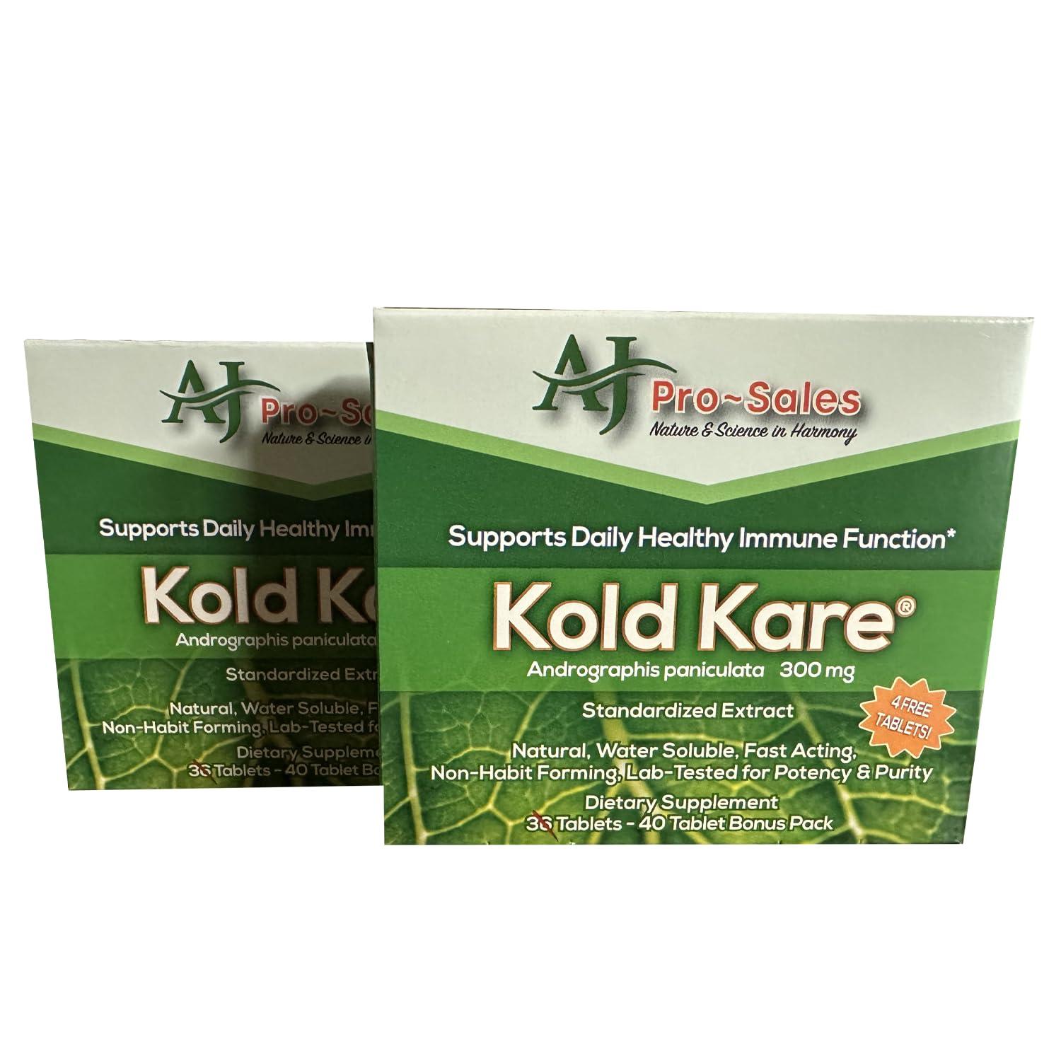 Kare-N-Herbs Kold Kare Daily Immune Health Function, 40 Count, Pack of 2 - Effective Against Cold, Sinus, Allergy Symptoms | Non-Habit Forming | No Side Effects