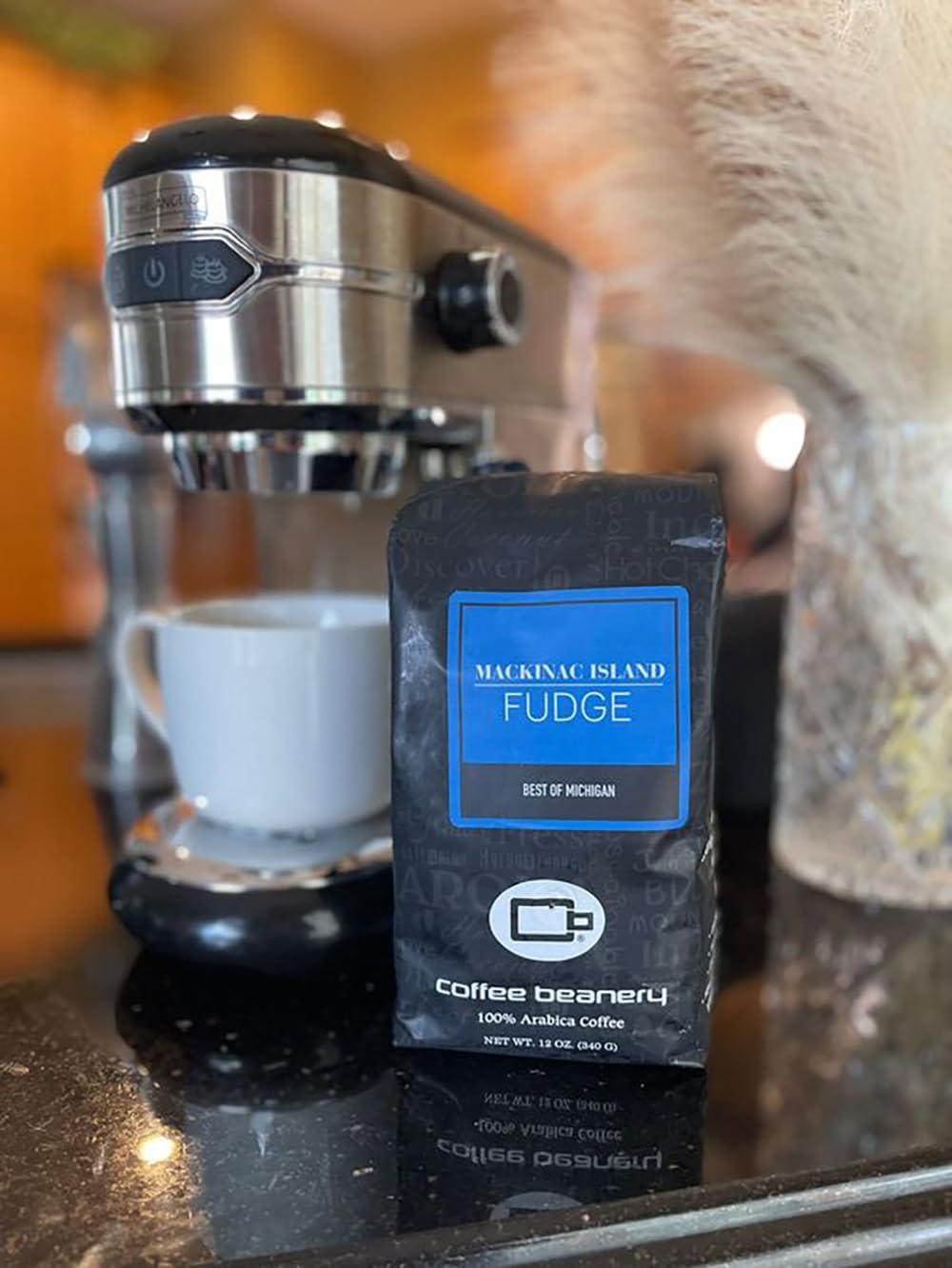 Coffee Beanery Mackinac Island Fudge by Coffee Beanery | 12oz Flavored Whole Bean Coffee Medium Roast Coffee | 100% Specialty Arabica Coffee Whole Bean | Gourmet Coffee Whole Beans