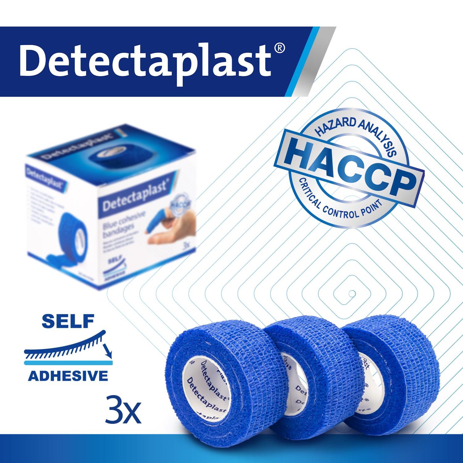 Detectaplast Detectaplast Smart Bandaid Waterproof, self-Adhesive Dressing for Wounds and strains, sterile Bandaid roll for Food handling, 0,98 x 177 inches, 3pcs.